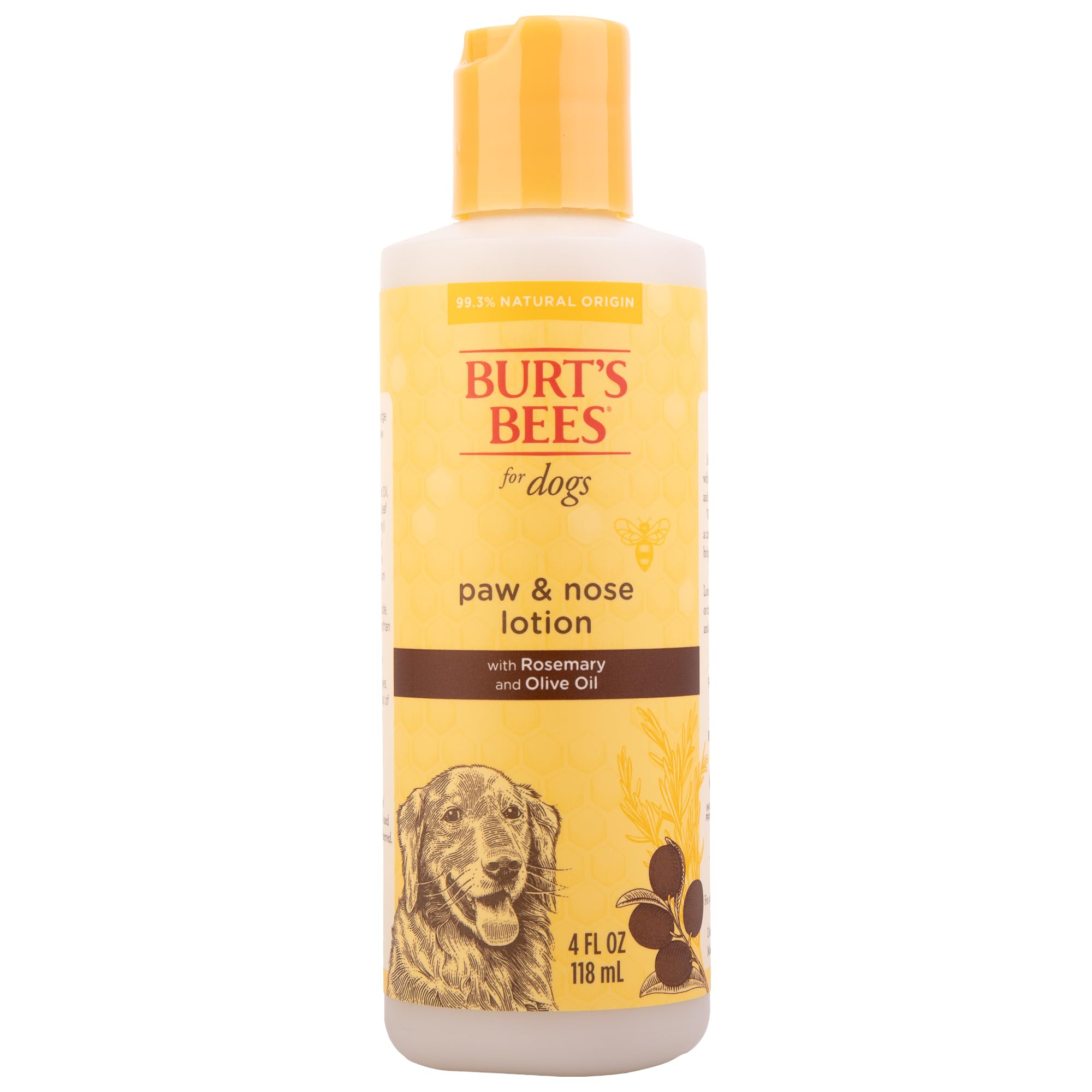 Burt'S Bees For Pets Paw And Nose Lotion With Rosemary And Olive Oil, 99.7% Natural Origin Formulas, Dog Paw Pad Lotion, Paw Moisturizer For Dogs, Dog Nose Lotion, 4Oz