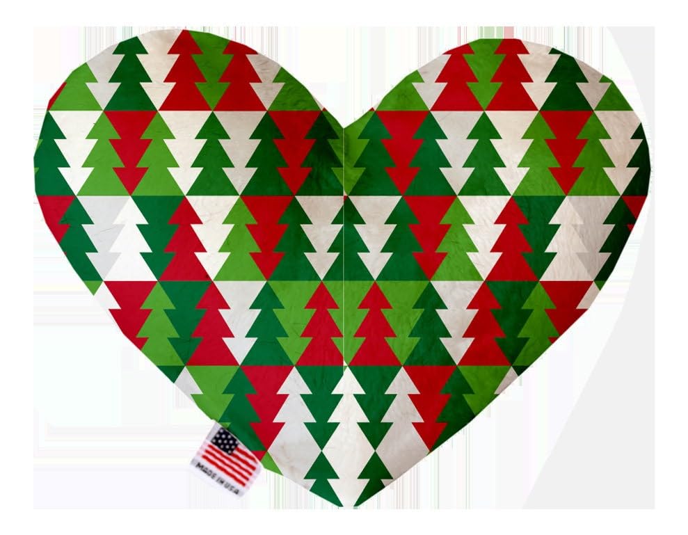 Christmas Pet and Dog Plush Heart or Bone Toy, "Classy Christmas Group" (Available in different sizes and 6 different patterns!) ClassyChristmasTrees 8" Plush Heart
