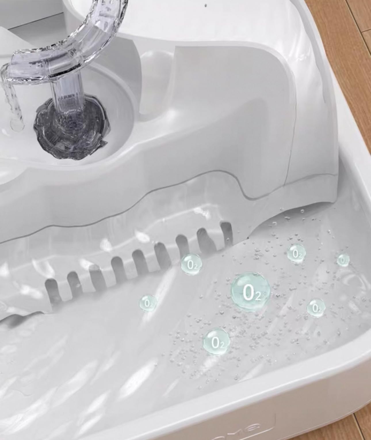 LALAHOME 2L Oxygen-Rich Cat Water Fountain, Pure White, Dual Pumps, BPA-Free, Model LH4006