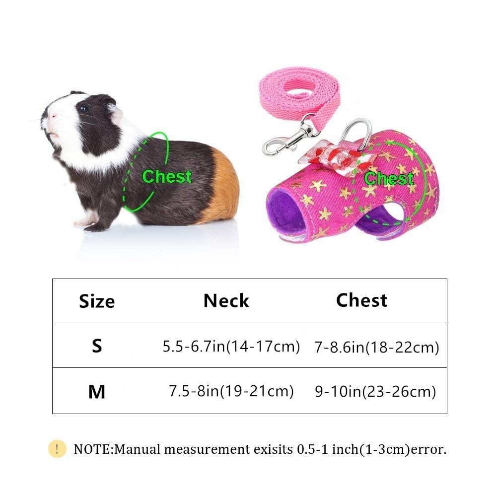 Hypeety Small Animal Harness Vest And Leash Set Soft Mesh Small Pet Harness Hamster Rabbit Chest Back Outdoor Leash Traction Rop