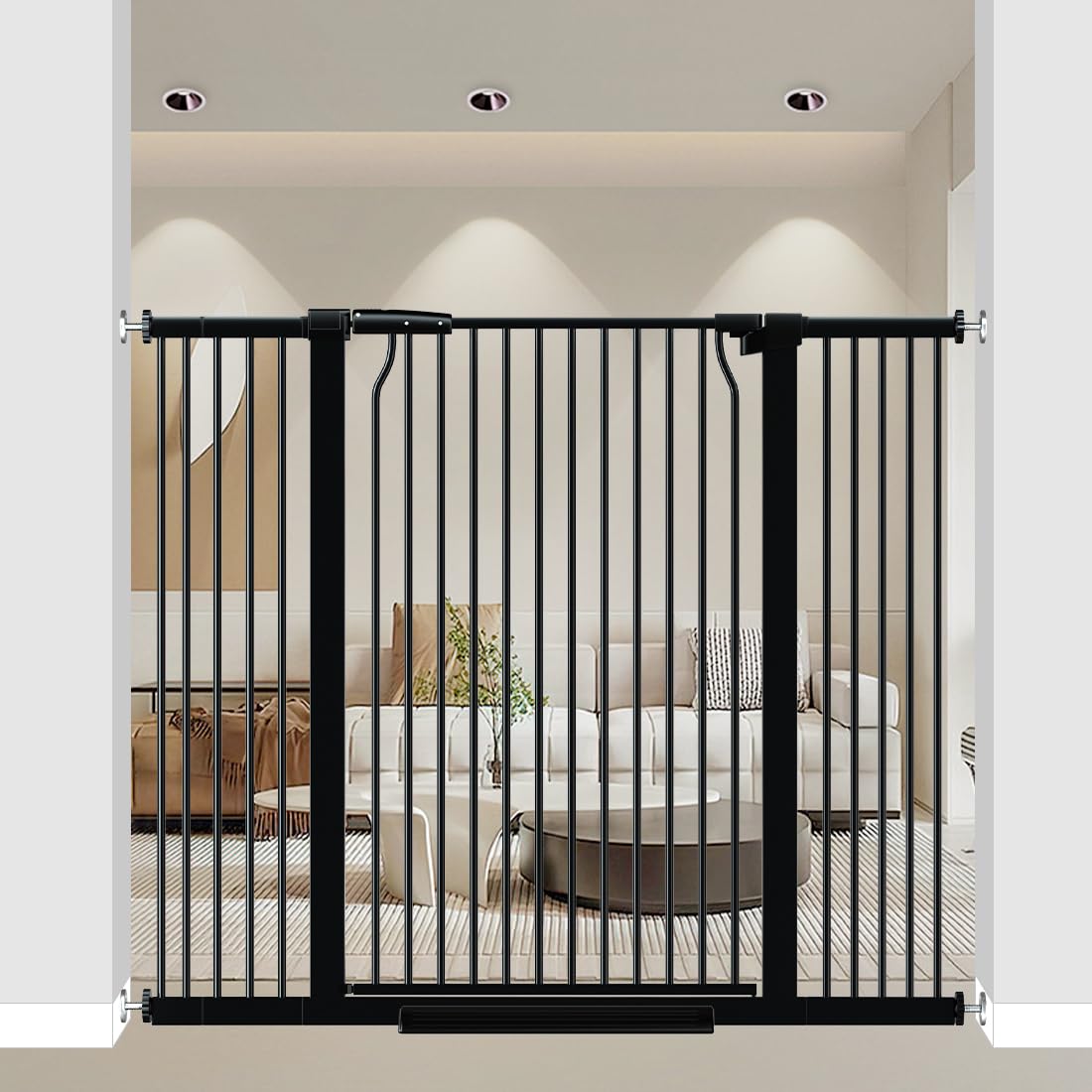 THEYFIRST 40.55'' Extra Tall Baby Gate for Doorways, 40.6-49.1 in Wide Dog Gate Indoor, Walk Through Tall Pet Gates No Drilling,