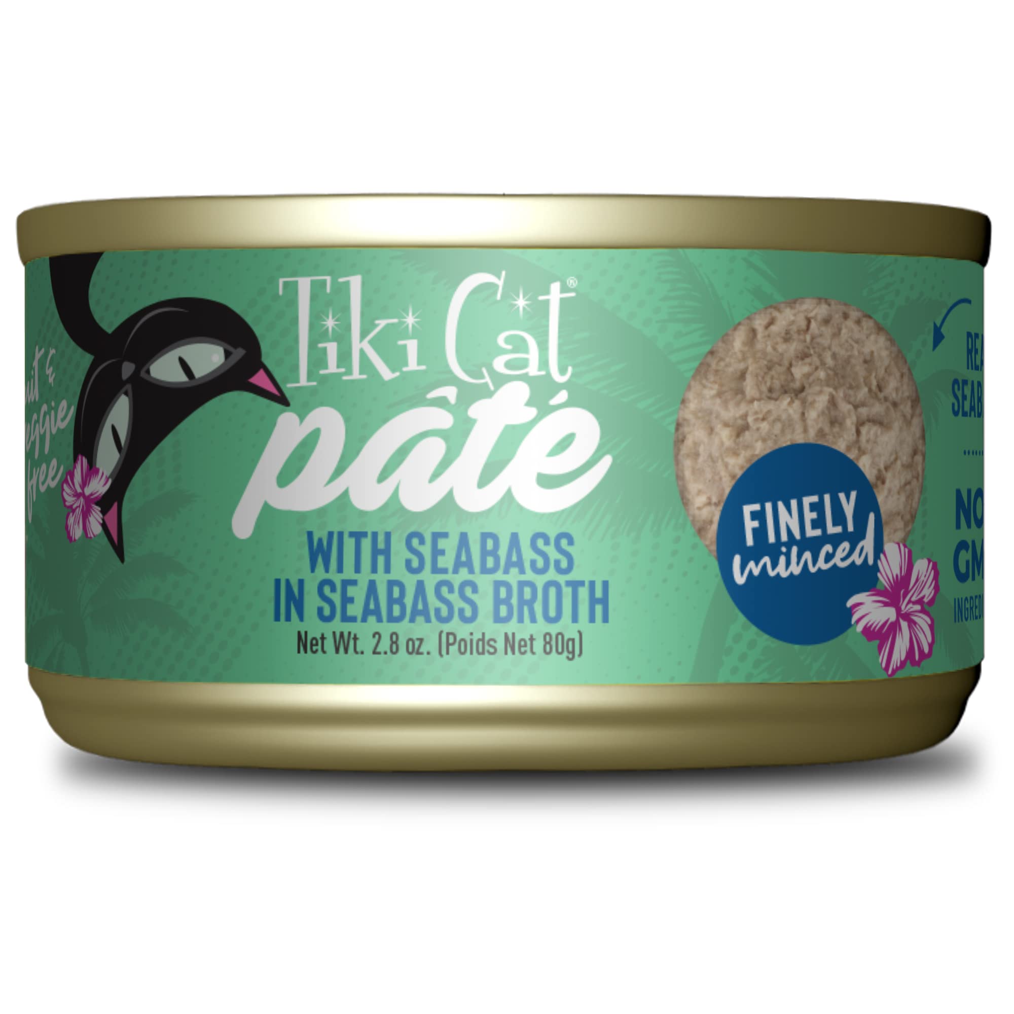 Tiki Cat Luau Pt  , Seabass Recipe in Seabass Consumme, Grain-Free Balanced Nutrition Wet Canned Cat Food, for All Life Stages, 