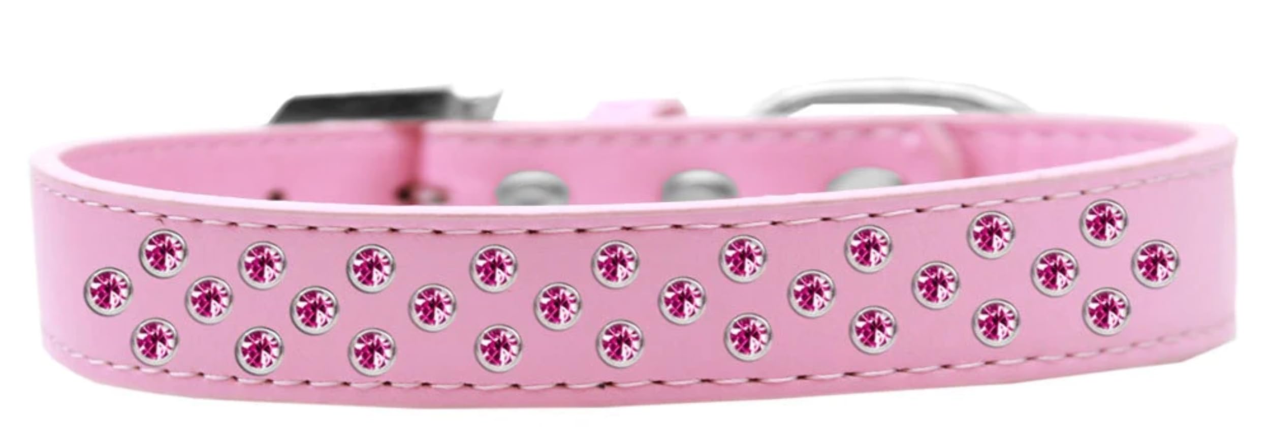 Dog, Puppy & Pet Fashion Collar, Bright Pink Crystal Rimsets Sprinkles Lavender 16