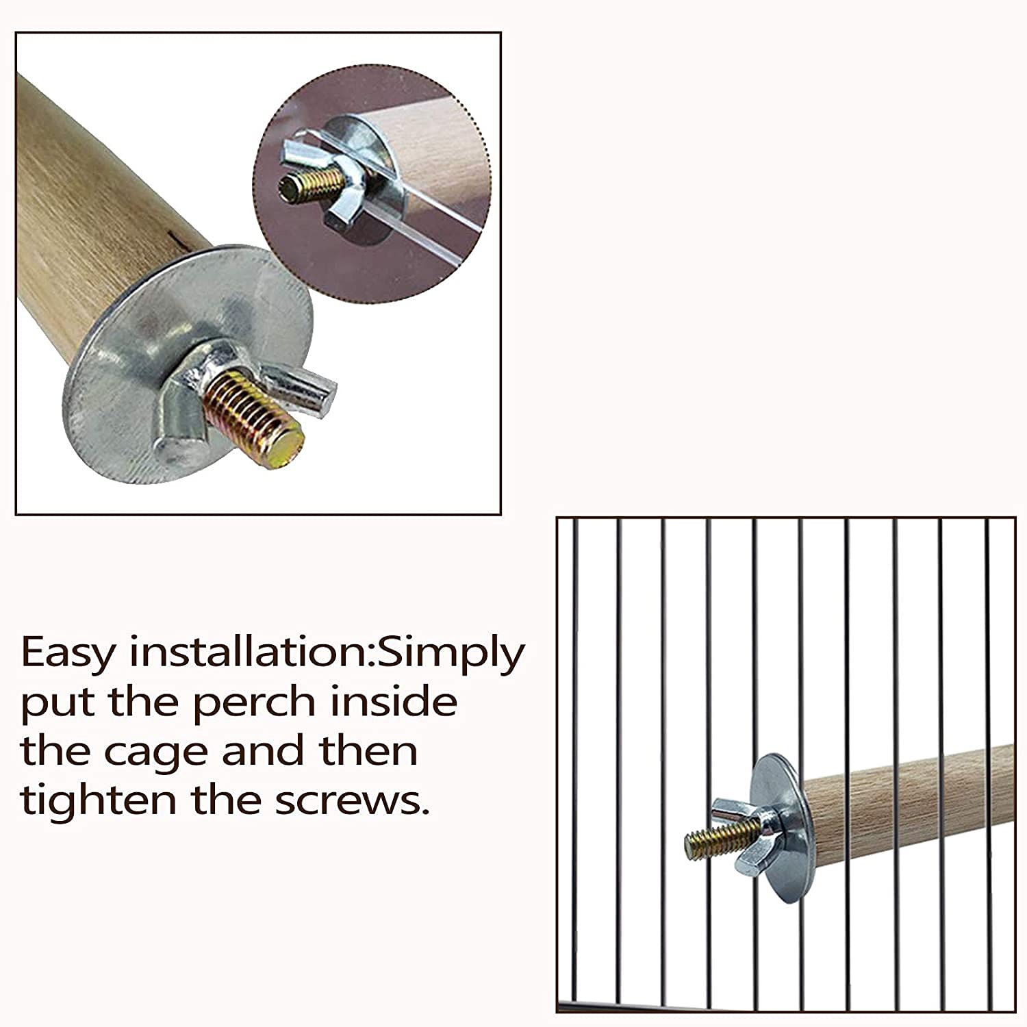 Tfwadmx 8 Pcs Parakeet Perch Bird Stand Toy Natural Wood Platform Grinding Nail Cage Accessories For Small Birds Cockatiels Lovebirds Budgie Parrots