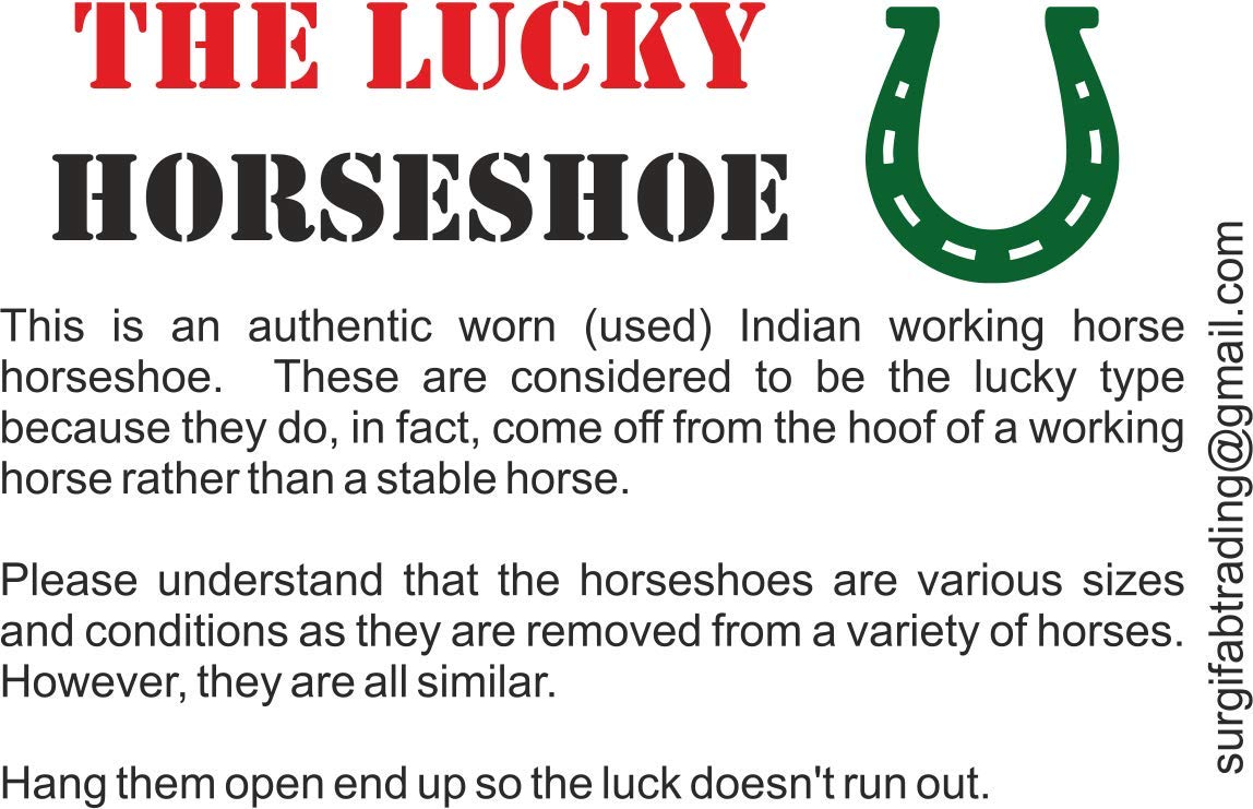 Wonder Care Horseshoe Authentic Used Horseshoe Good Luck Charm Rustic Auspicious Lucky Gift Cast Iron Real Horseshoe for Wall De