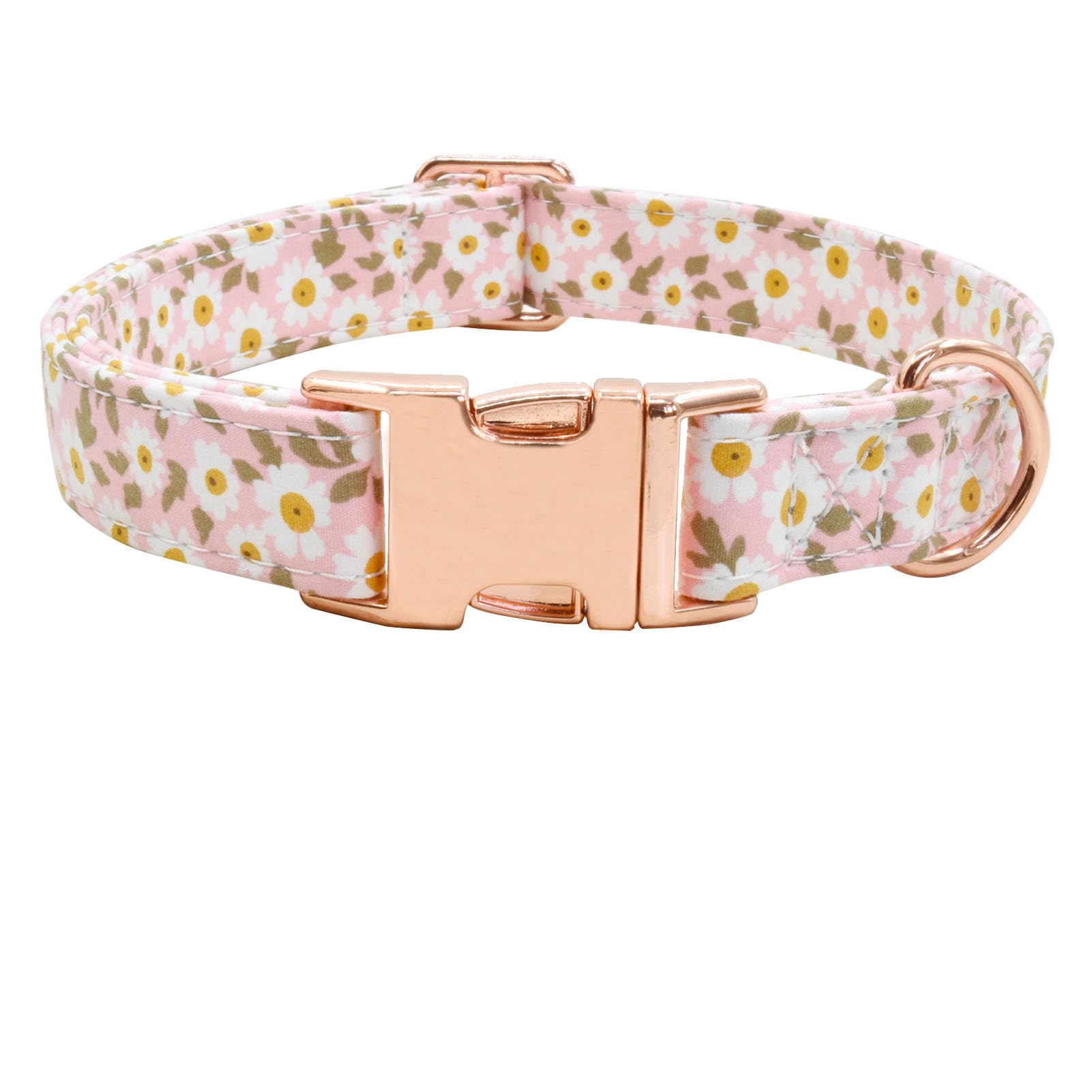 Metal Buckle Dog Collar, Durable Adjustable Dog Collar Soft For Small Medium Large Dogs (001-Pink, S(10-14In)