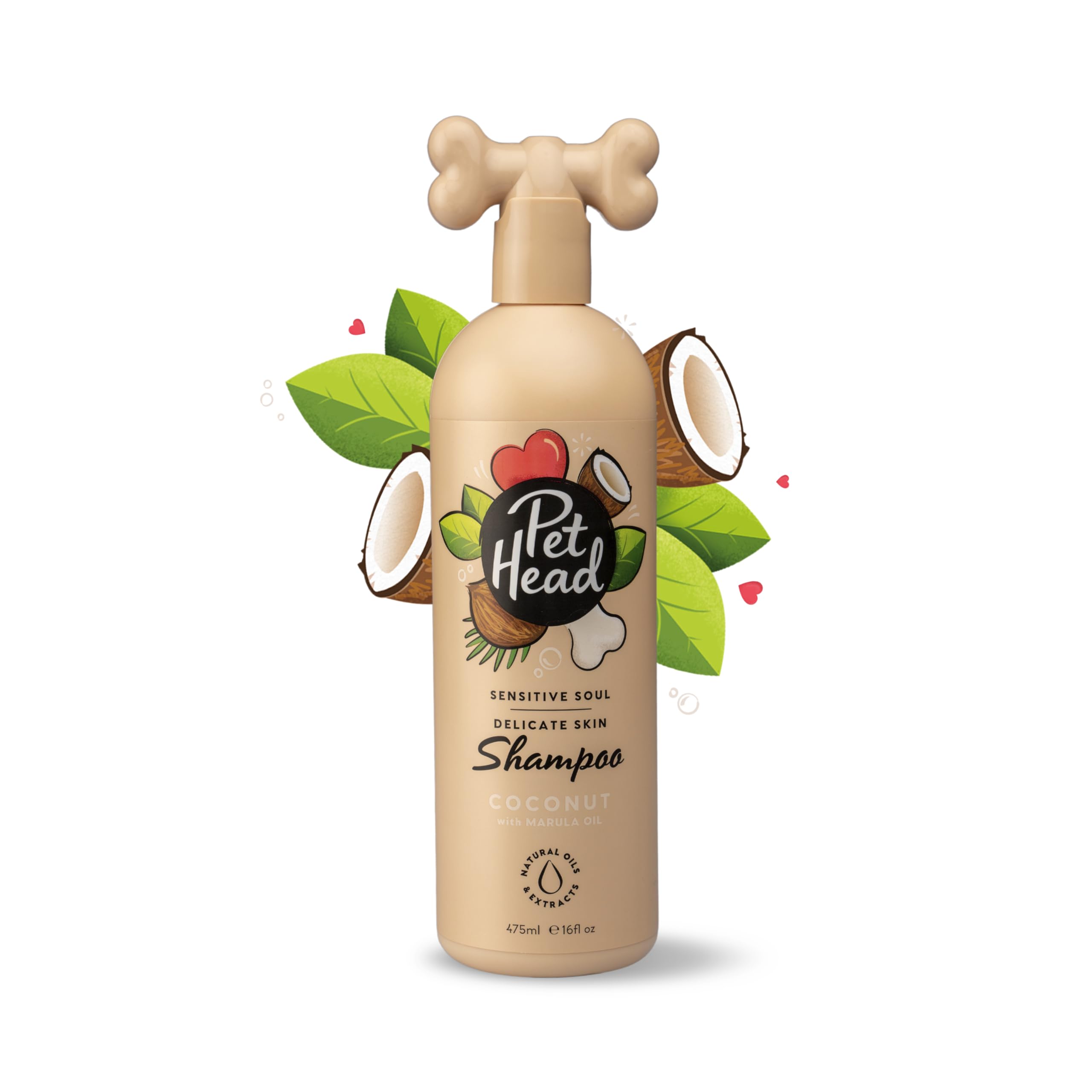 Pet Head Sensitive Soul Dog Shampoo | Coconut Scent | Shampoo For Dogs With Sensitive Skin | Moisturizing | Professional Grooming | Vegan | Gentle Formula For Puppies | Made In Usa | 16Fl Oz.