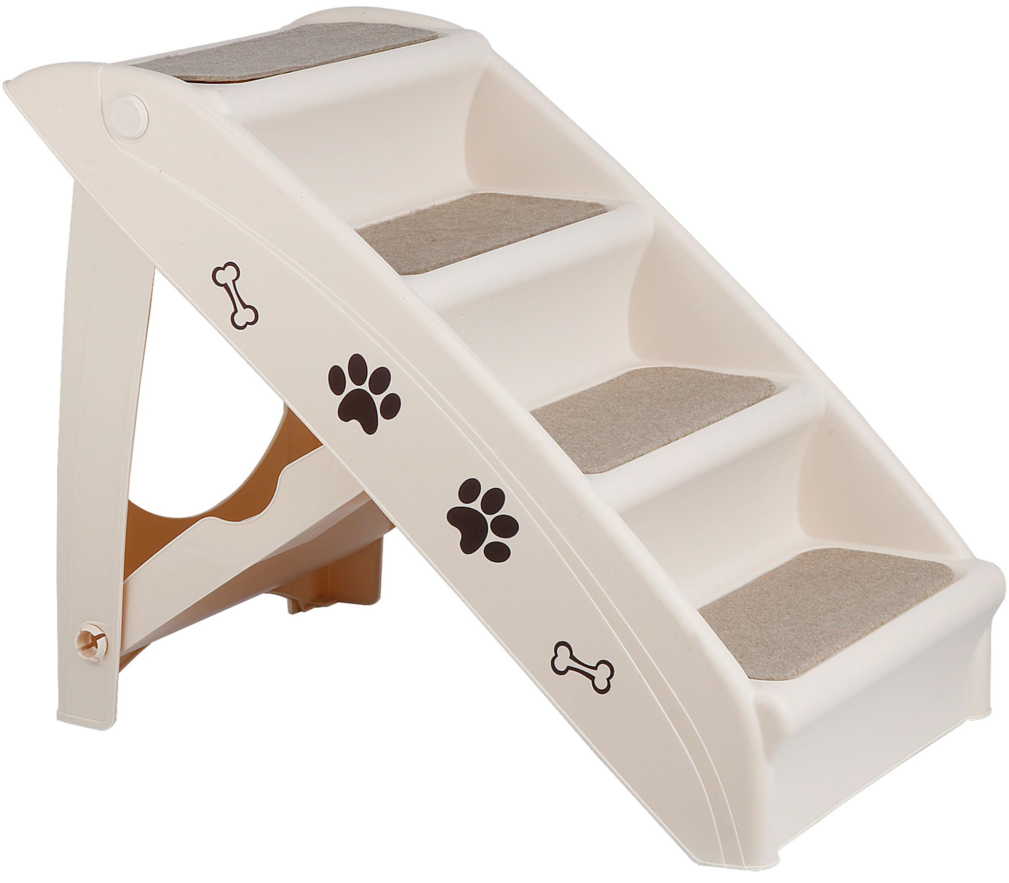 Pet Dog Stairs Steps For High Bed For Small Dogs Washable Carpet Foldable Plastic