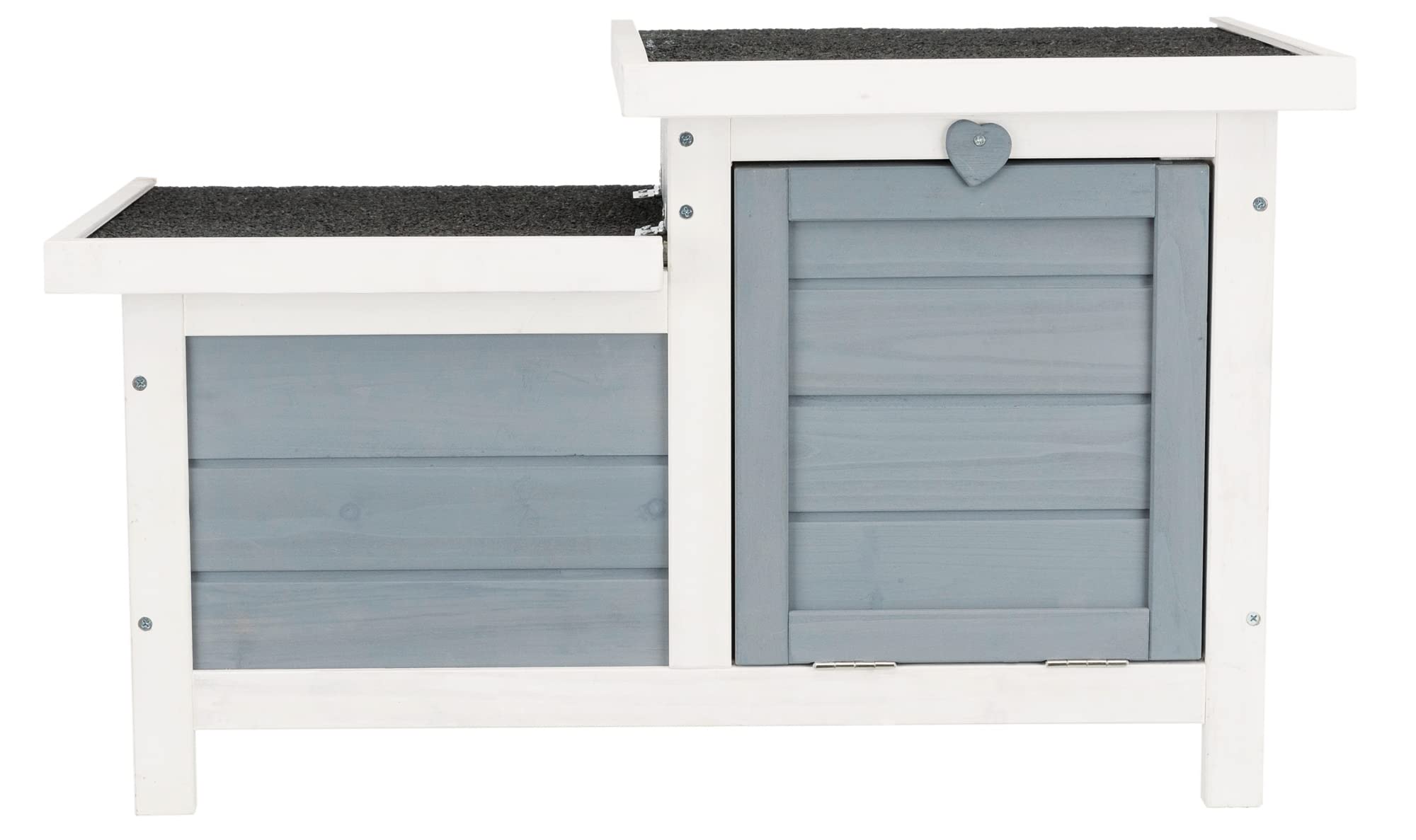 Trixie Small Pet House, Wooden Outdoor Shelter, Weatherproof Pet Home, Ideal For Cats, Rabbits, Bunnies, Guinea Pigs, Gray