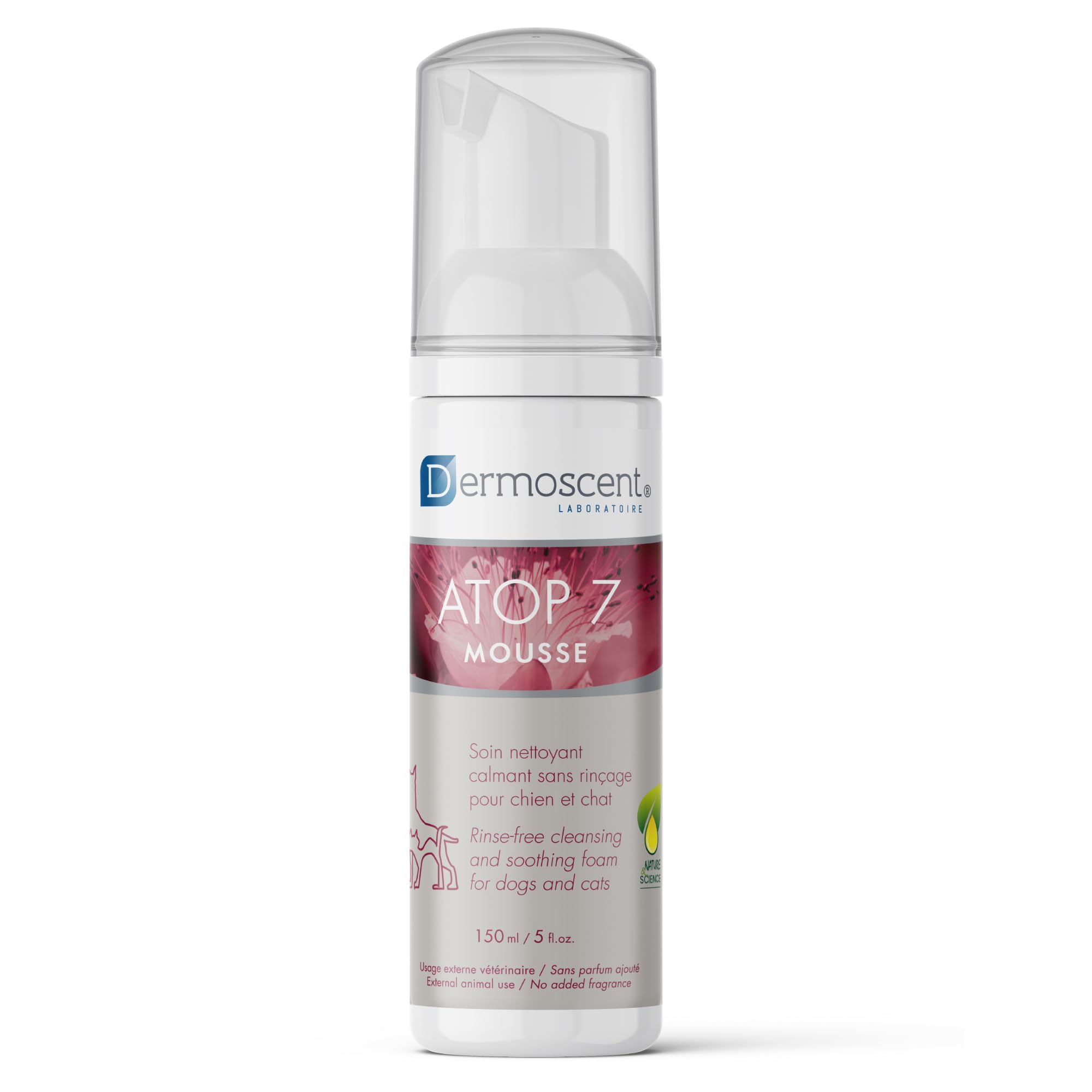 Dermoscent Atop 7 Mousse - Waterless Dog Shampoo For Dogs & Cats - Cleansing Soothing Dry Shampoo For Itchy Skin Relief & Allergy-Prone Skin - 150 Ml