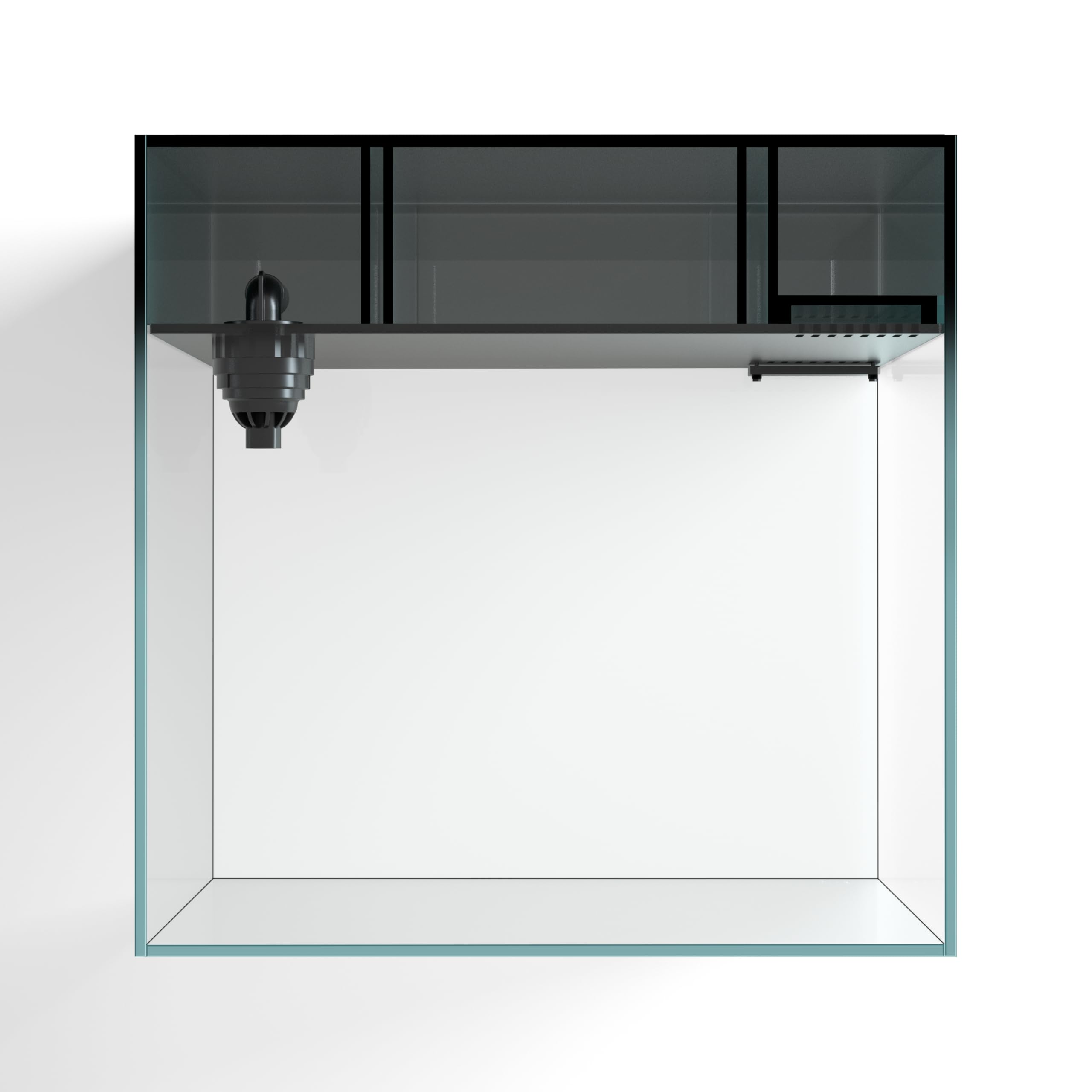 Landen 40C 11 Gallon Ultra Clear Glass Rimless Low Iron Aquarium Tank With Rear Filtration Chamber(Return Pump Included) For Sal