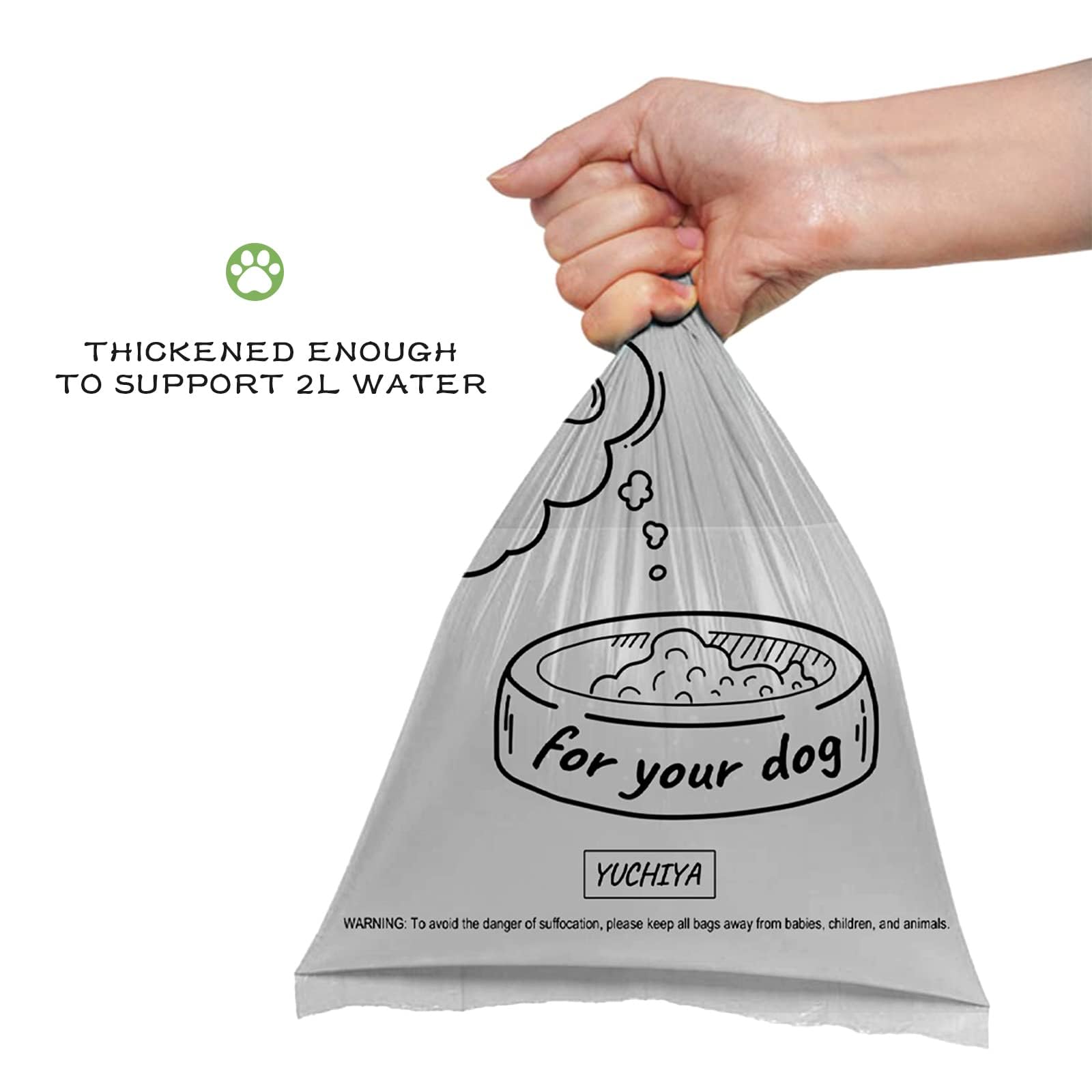 Yuchiya 9 Pack Dog Poop Bag With Holder Dog Waste Bags Dispenser With Silver Leash Clip Doggie Poop Bags With Poop Bag Holder Bi