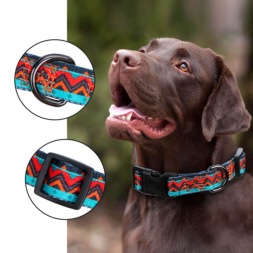 Rhea Rose Tribal Dog Collar Aztec Pattern Adjustable Collars Medium Geometric