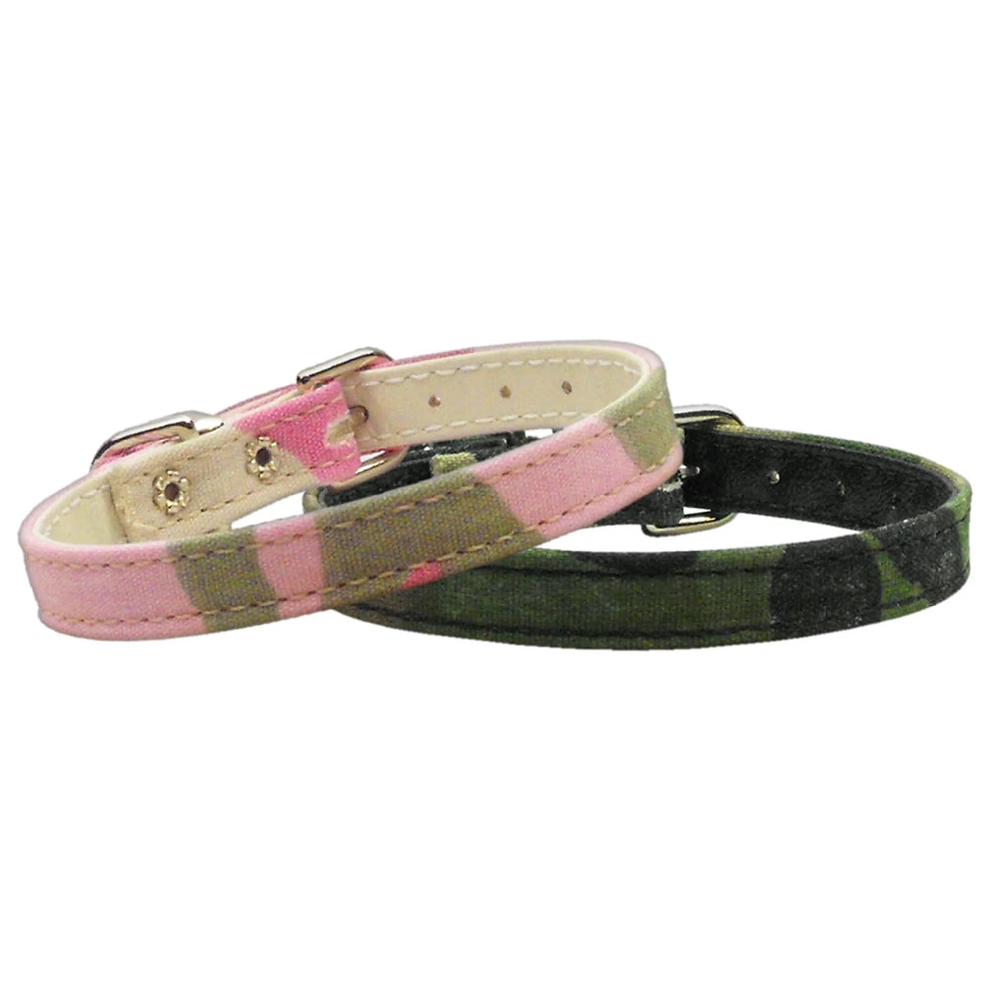 Dog, Puppy & Pet Plain Collar, Camo Pink Camo 16