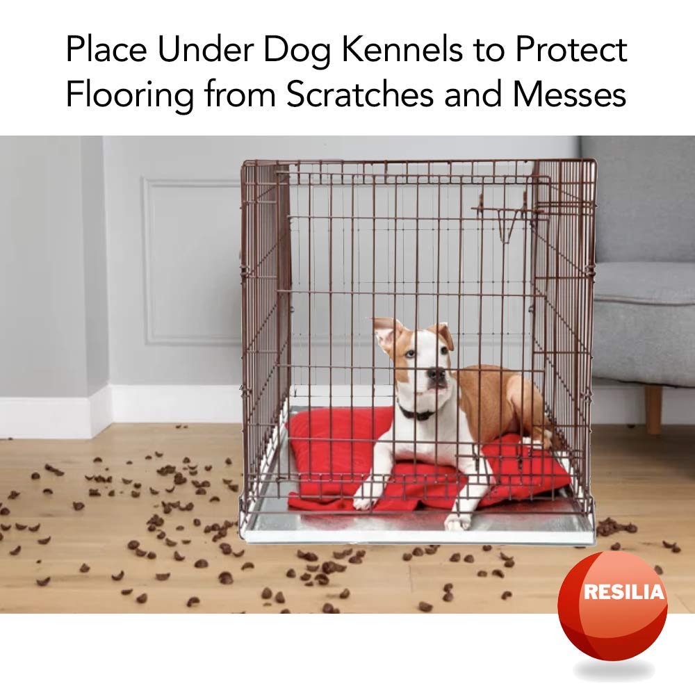 Resilia Under Dog Crate and Kennel Mat to Protect Floors, Water-Resistant Pad for Hard Floors and Surfaces, 30 Inches x 48 Inche