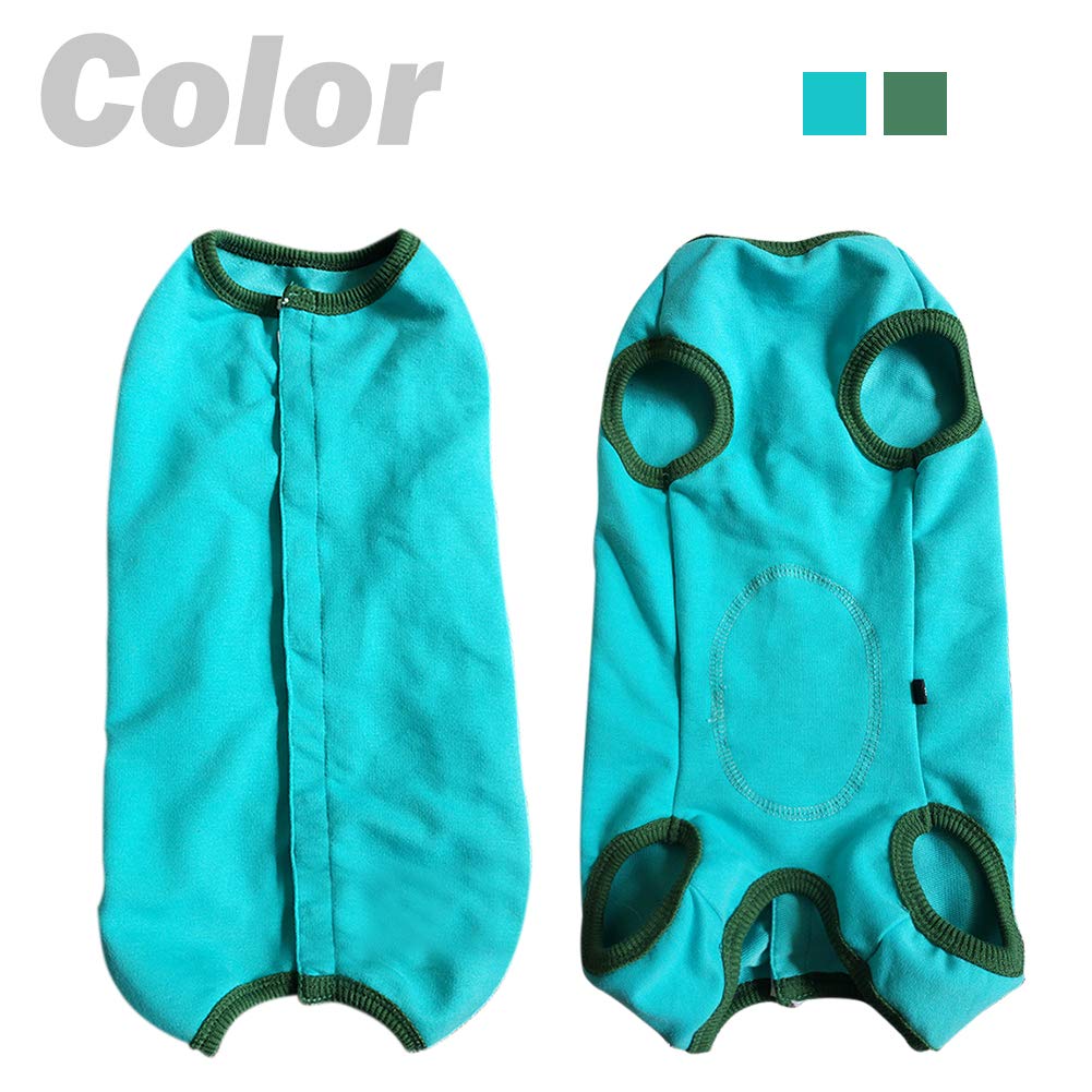 Dogs Recovery Suit Post Surgery Shirt For Puppy, Wound Protective Clothes For Little Animals(Blue-L)