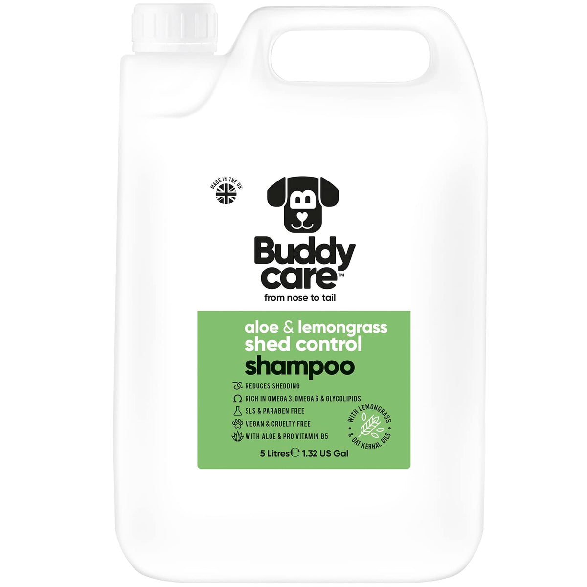 Shed Control Dog Shampoo By Buddycare | Aloe & Lemongrass Scented | With Aloe Vera And Pro Vitamin B5 (169.07Oz)