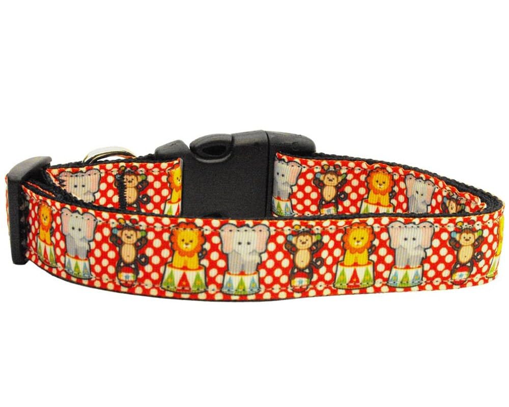 Pet Dog & Cat Nylon Collar or Leash, &quot;Circus Smirkus&quot; Cat Collar