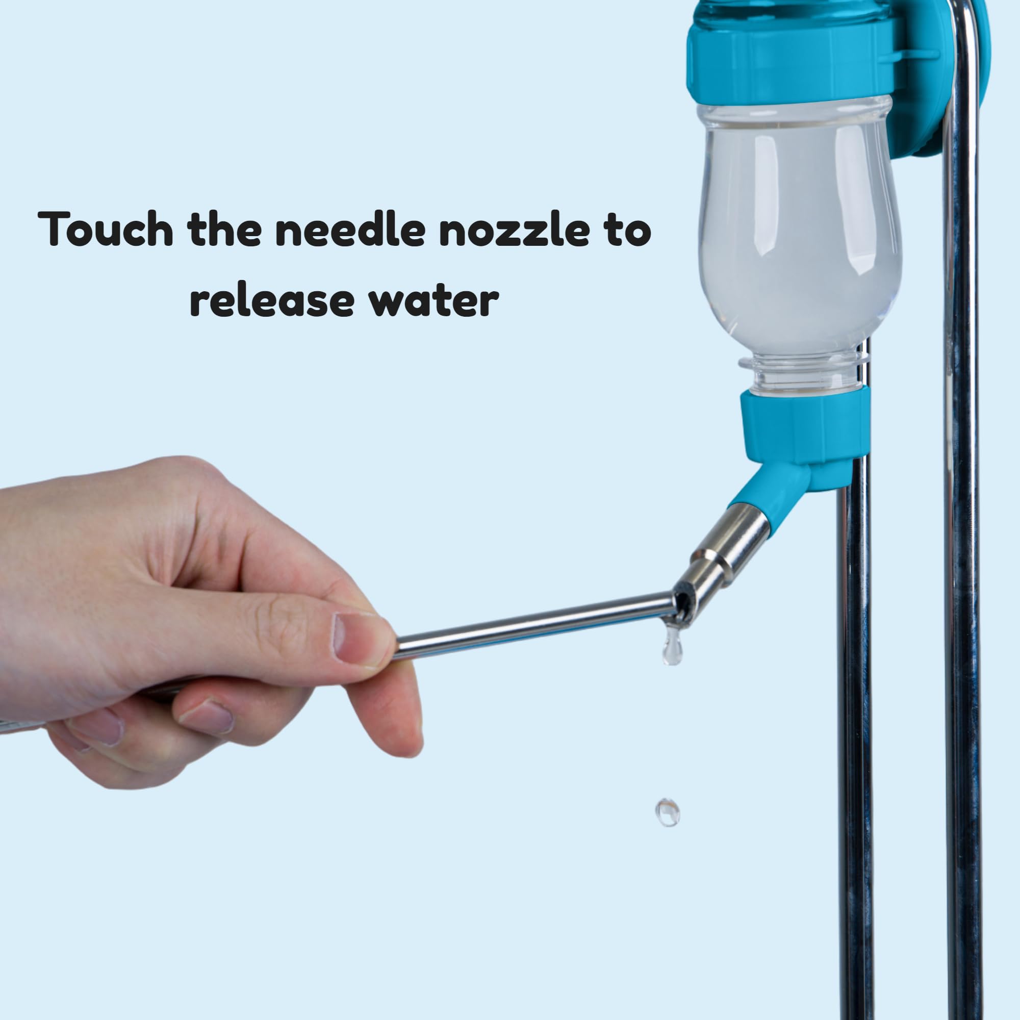 Leak-Proof Small Animal Water Bottle For Chinchillas, Birds, Hamsters, Guinea Pigs, Rabbits And Other Small Pets. (Blue, 8.12Oz)