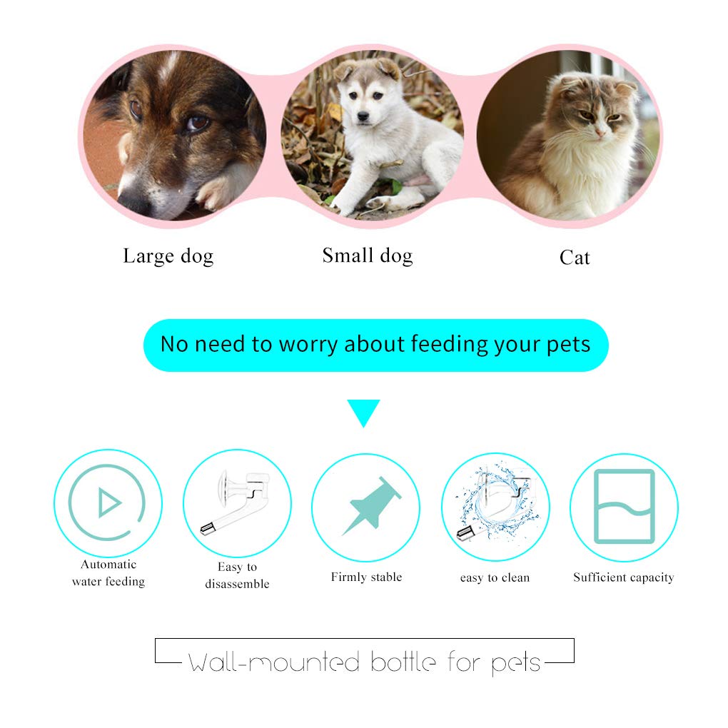 Andiker No-Drip Dog Water Dispenser Bottle-Dog Kennel Cage Water Dispenser Water Drinker Kettle For Pets Can Be Raised And Lowered Drinking Water Feeding Cage Water Bottle For Dogs