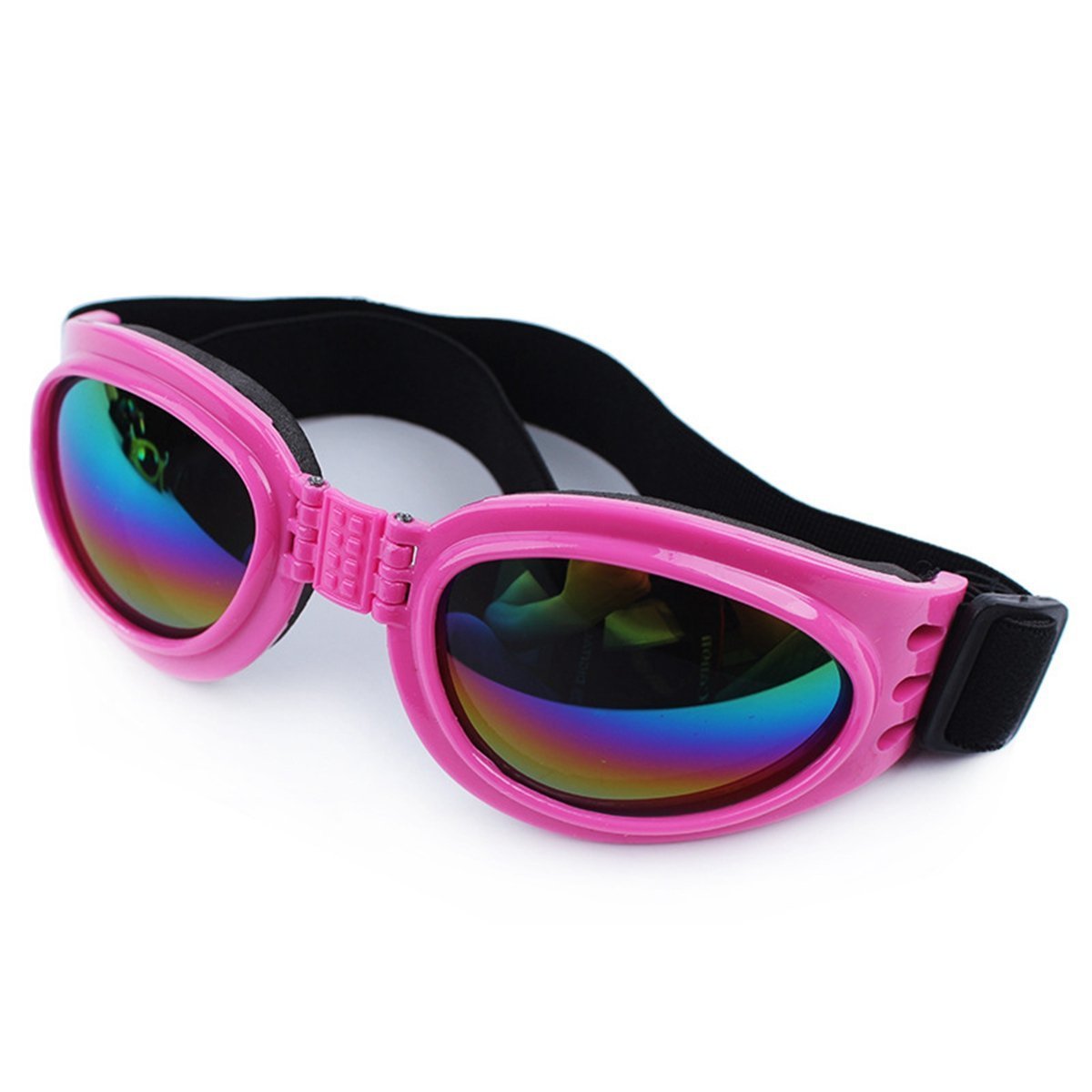 Foldable Dog Sunglasses Pet Goggles For Dog Eye Protection Outdoor Sport Sunglasses For Midium Large Dogs (Pink)