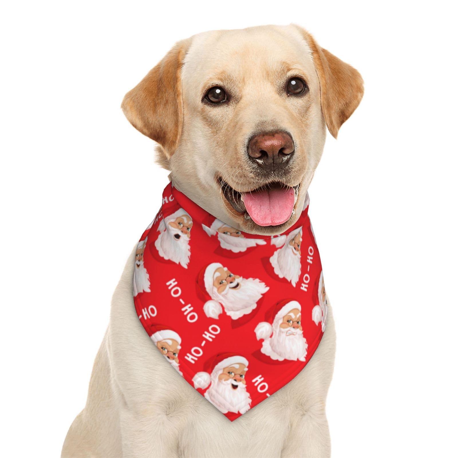 Merry Christmas Santa Claus Cute Dog Bandana Scarf Triangle Bibs Pet Accessories Cat Kerchief White23 One Size