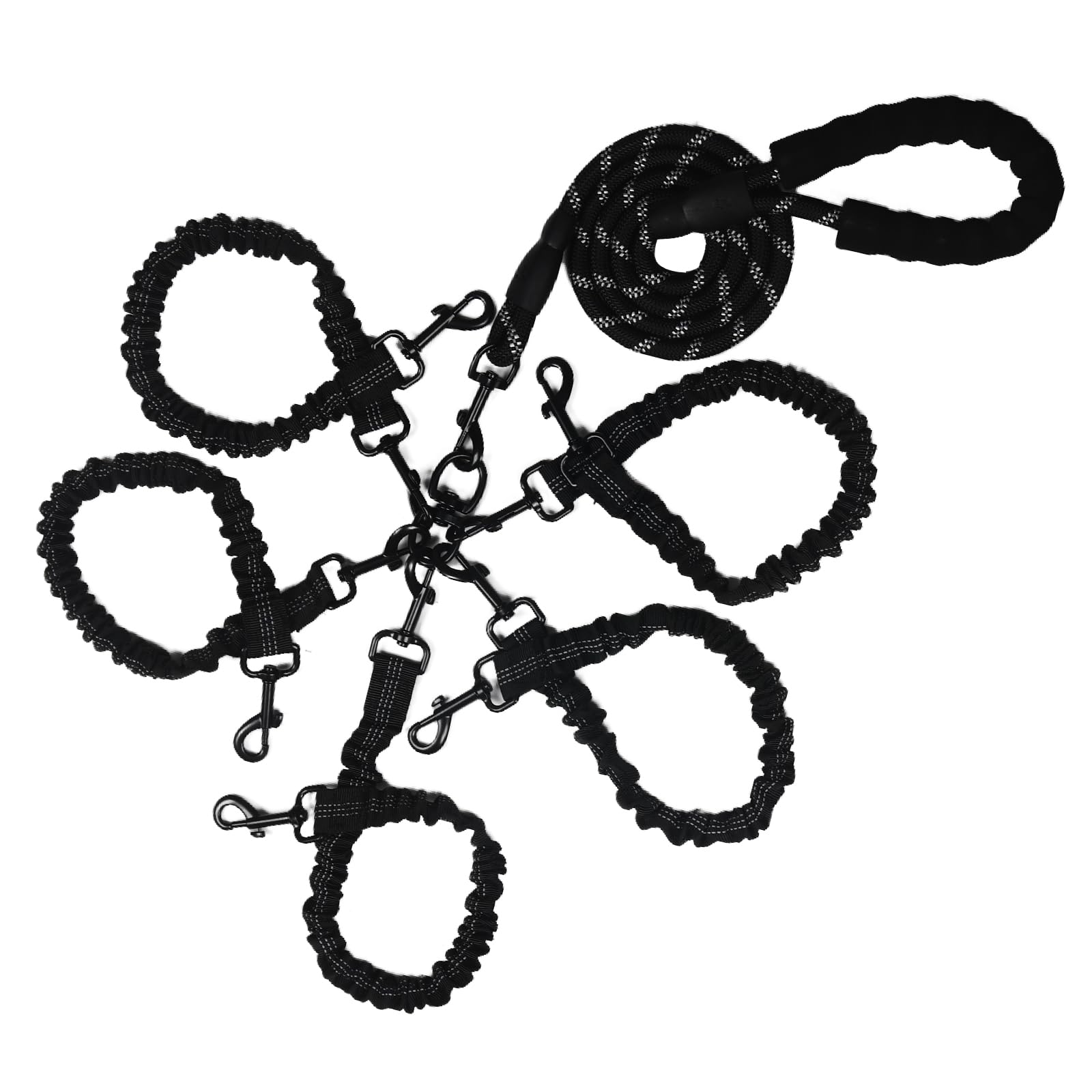 Dog Double Leashes,5-In-1 Pet Leash For Multiple Pets - Heavy Duty Dog Cat Lead With Reflective Stripes, Comfort Grip & Durable 