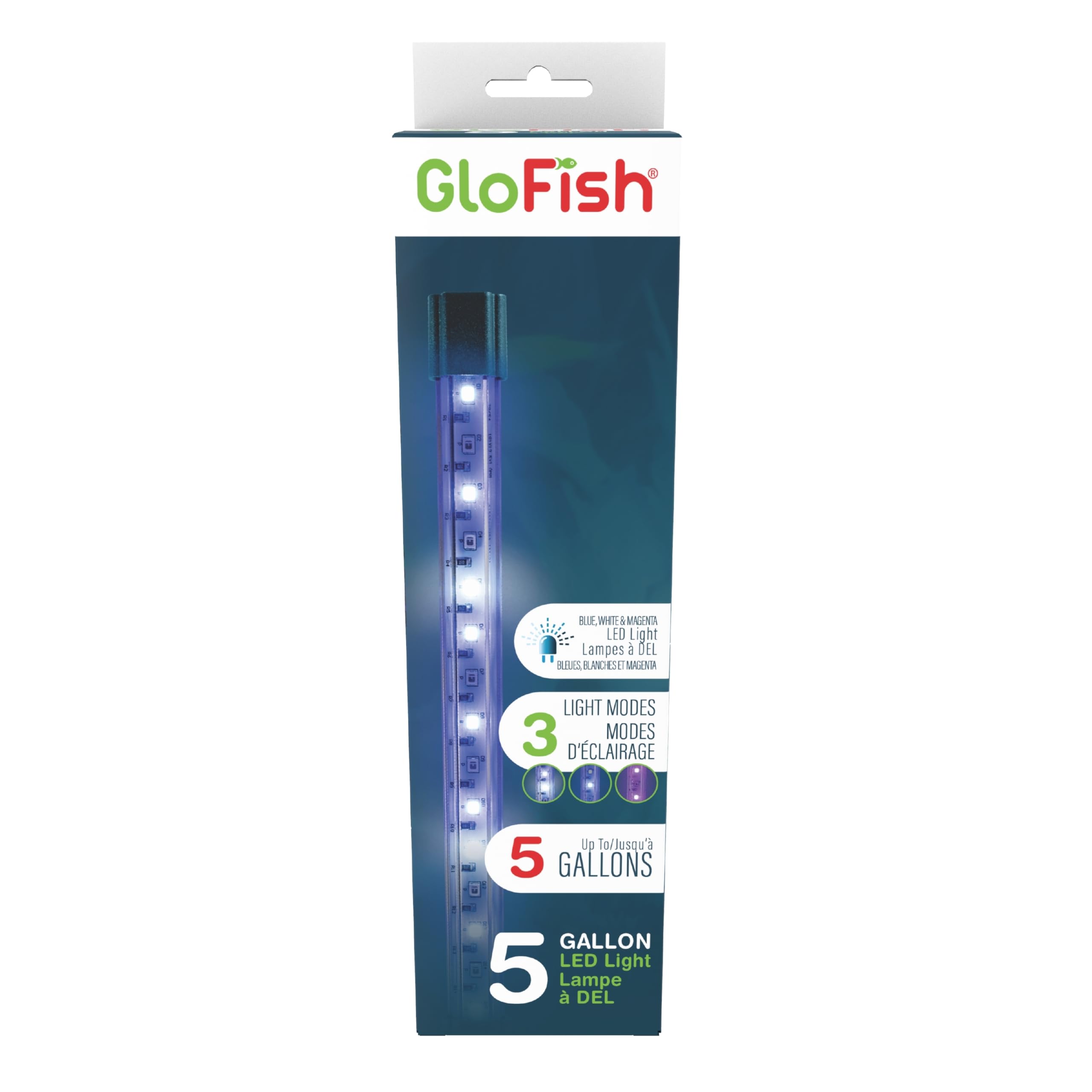 GloFish 8 Inch LED Light Stick - White, Blue and, Magenta Aquarium Lights - Tank Sizes Up to 5 Gallons