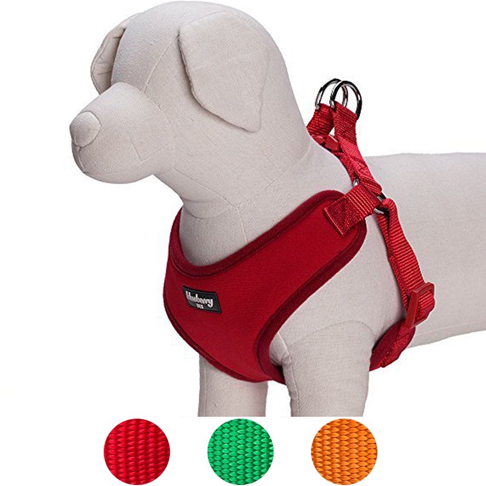 Blueberry Pet 4 Colors Better Basic Dog Harness Vest, Rouge Red, Chest Girth 17' - 21'