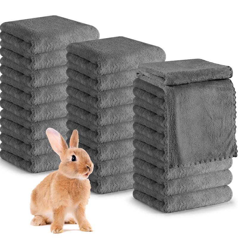 Newwiee 24 Pcs Guinea Pigs Blankets Bunk Pet Microfiber Coral Fleece Cage Liners Absorbent Guinea Pig Bedding Accessories Small 