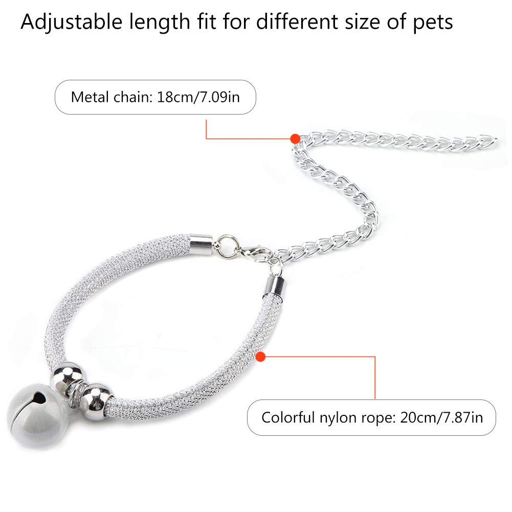 Japanese Pets Cat Collar Adjustable Kitty Kitten Necktie Nylon Necklace Grooming Accessories Pet Supplies With Bell Extension Chain For Wedding Party Birthdays Photoshot (White)