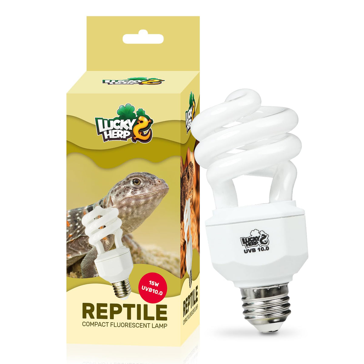 Lucky Herp Uva Uvb Reptile Light 10.0, Desert Uvb 150 Compact Fluorescent Lamp, Uvb Light For Reptiles 15W, Uva Uvb Reptile Ligh