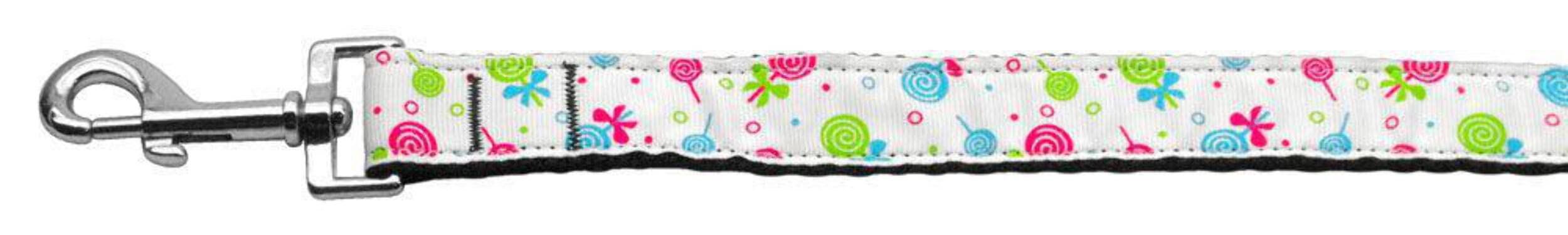 Mirage Pet Products Lollipops Nylon Ribbon Leash for Pets, 3/8-Inch by 4-Feet, Bright Pink
