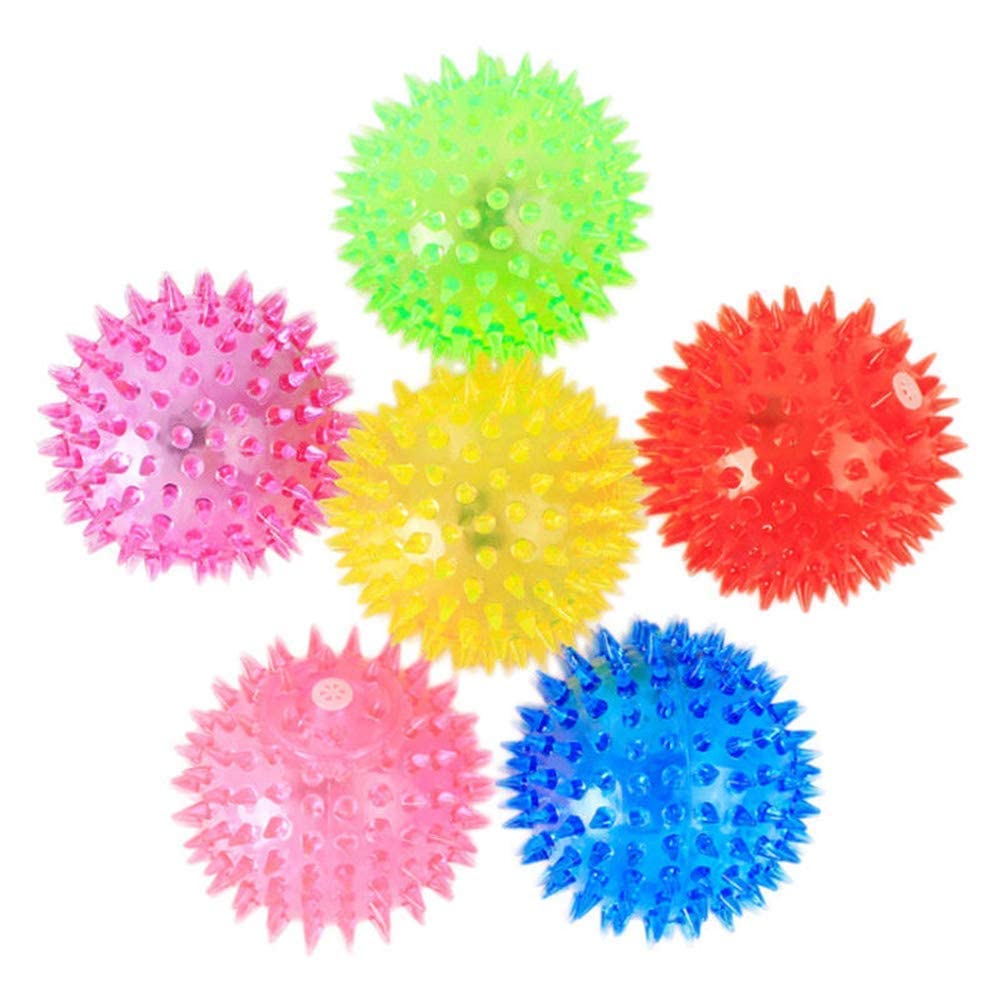 Pups&Pets Interactive Dispensing Chewable Light Ball Pet, Natural Rubber Squeaky Pet Playing Toys For Dogs, Puppies And Cat (Mul