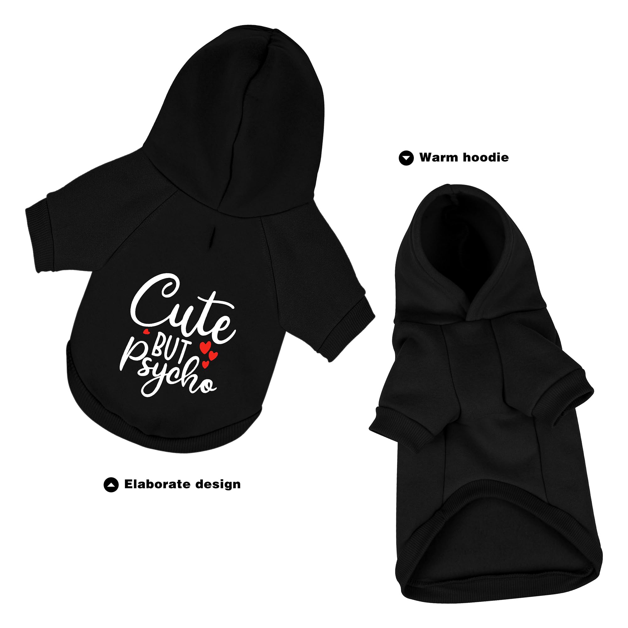 Cute But Crazy Dog Hoodie - Warm And Soft Dog Sweatshirt With Leash Hole, Fun Slogan Print, Cozy Winter Coat For Small Medium Do