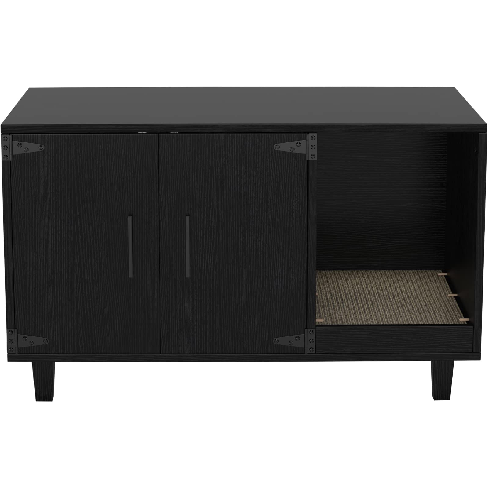 Gdlf Modern Wood Pet Crate Cat Washroom Hidden Litter Box Enclosure Furniture House As Table Nightstand With Scratch Pad,Stackab