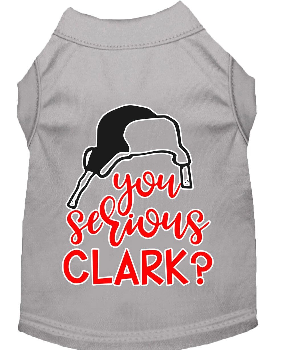 Christmas Pet Dog & Cat Shirt Screen Printed, 'You Serious, Clark?' Red Xl (14-20 Lbs.)