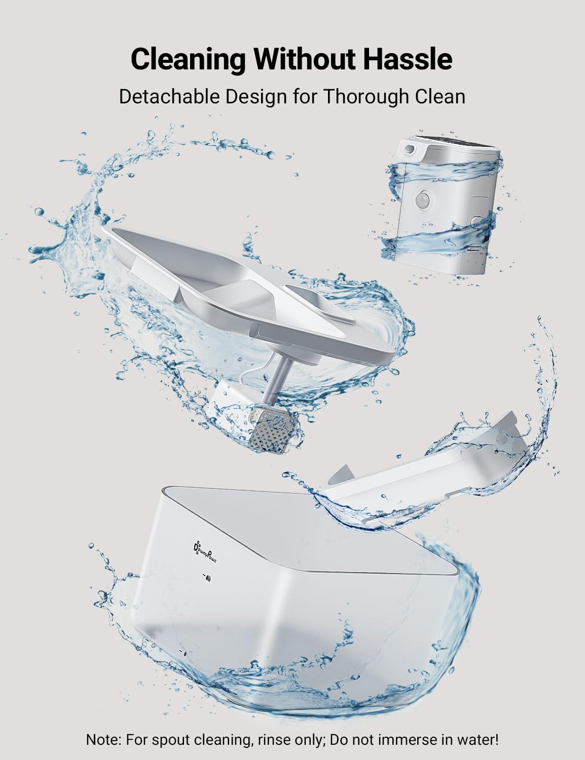 Downypaws Battery Operated Cat Water Fountain, 84Oz/2.5L Fursink Wireless Pet Water Fountain For Cats Inside, Automatic Dog Water Dispenser With Motion Sensor, Ultra Quiet Pump, Bpa-Free, White