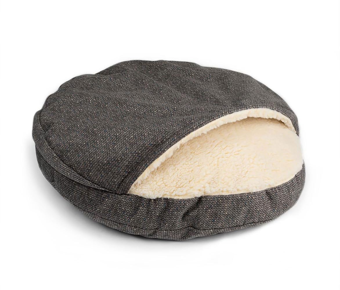 Snoozer Luxury Microsuede Cozy Cave Pet Bed, Show Dog Collection, Large, Merlin Pewter