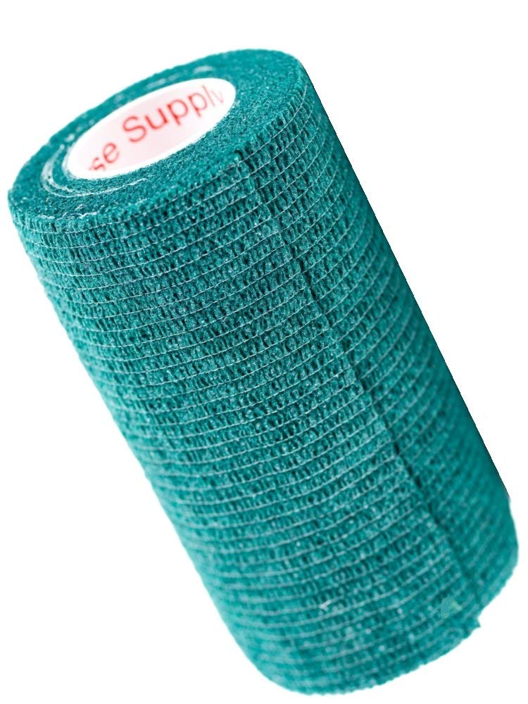Vet Wrap Tape (Hunter Green) (2 Pack) (4 Inch x 15 feet) Self Adhesive Adherent Adhering Cohesive Flex Self Stick Bandage Grip R