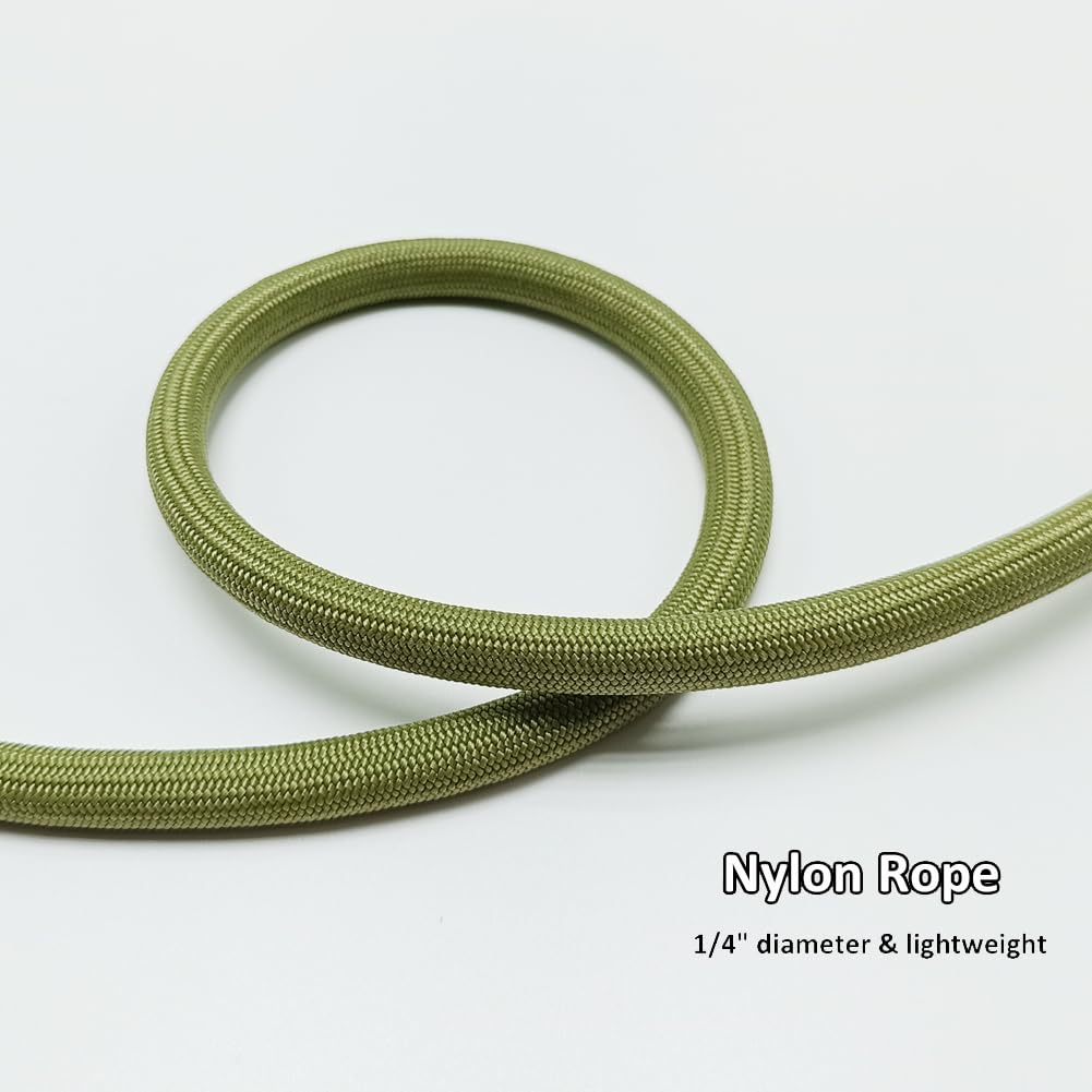 Btinesful 7Ft Slip Lead Dog Leash, Strong Nylon Rope Leash, 1/4 Inch Diam Dog Training Lead For Small Medium Large Dogs, Grass G