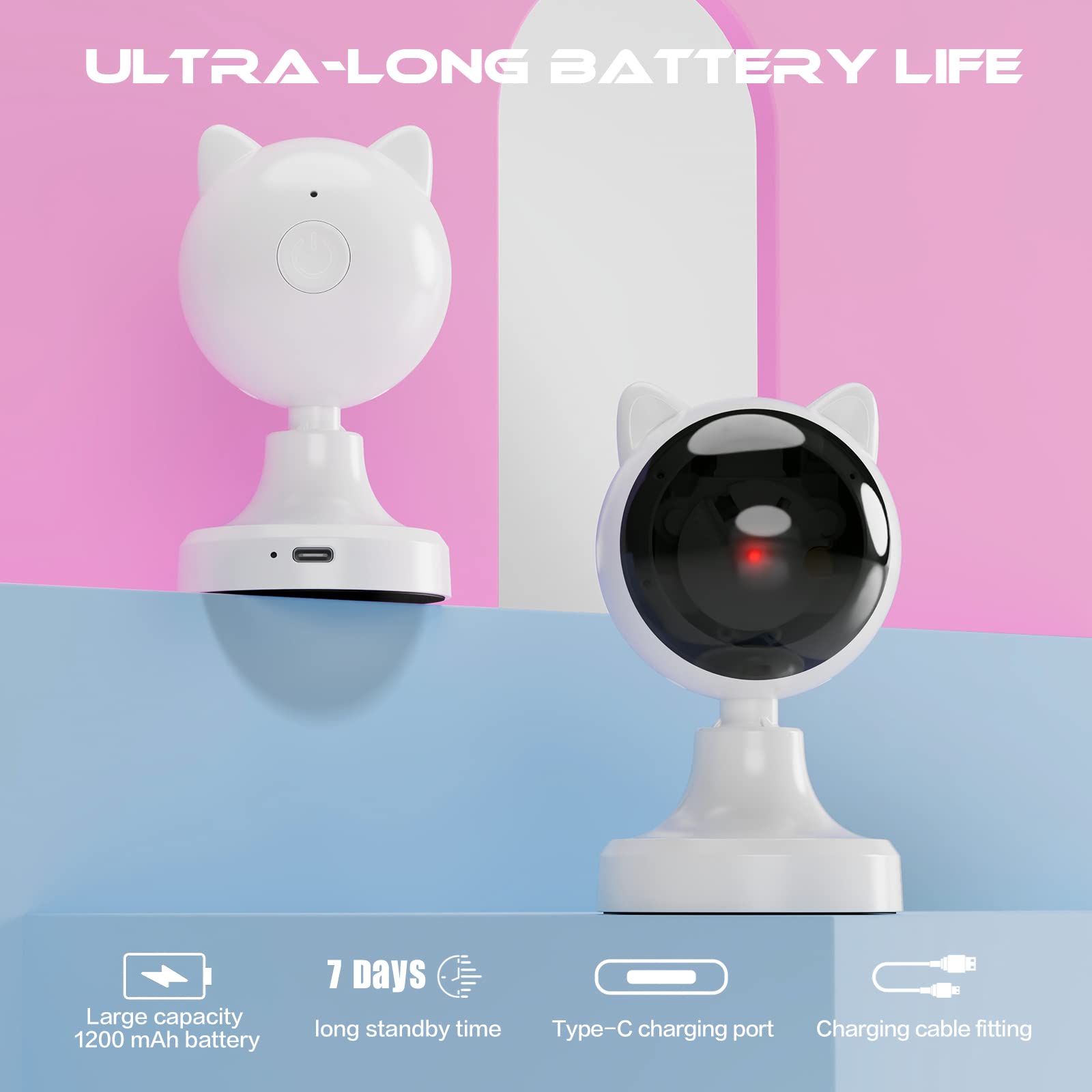 Aaa Amusang Interactive Cat Toys For Indoor Cats, Cat Laser Toy Automatic For Bored Cats, Dual Mode, Auto On/Off, Adjustable Ran