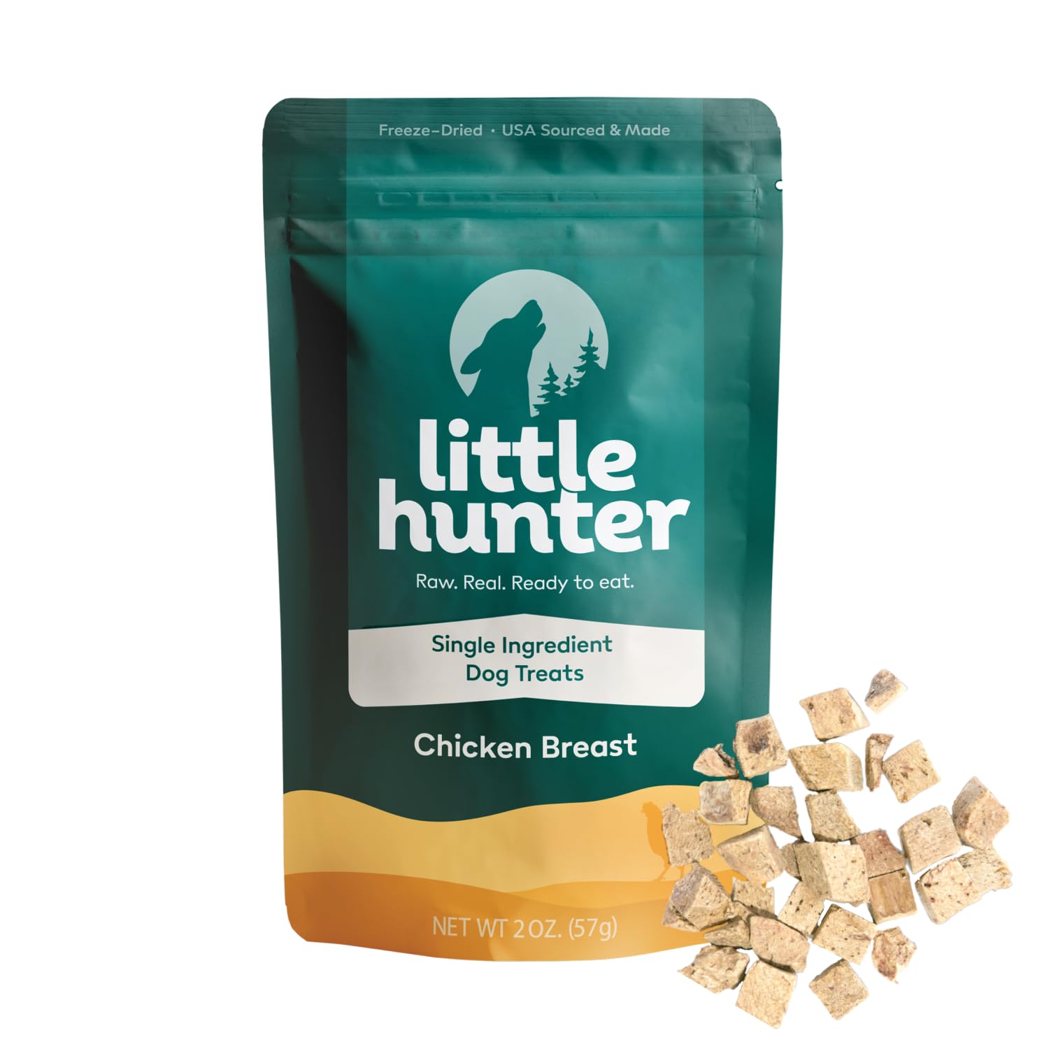 Little Hunter Freeze Dried Dog Treats - Chicken Breast - Raw Single Ingredient Chicken Breast Dog Treats for Snacks, Training, D