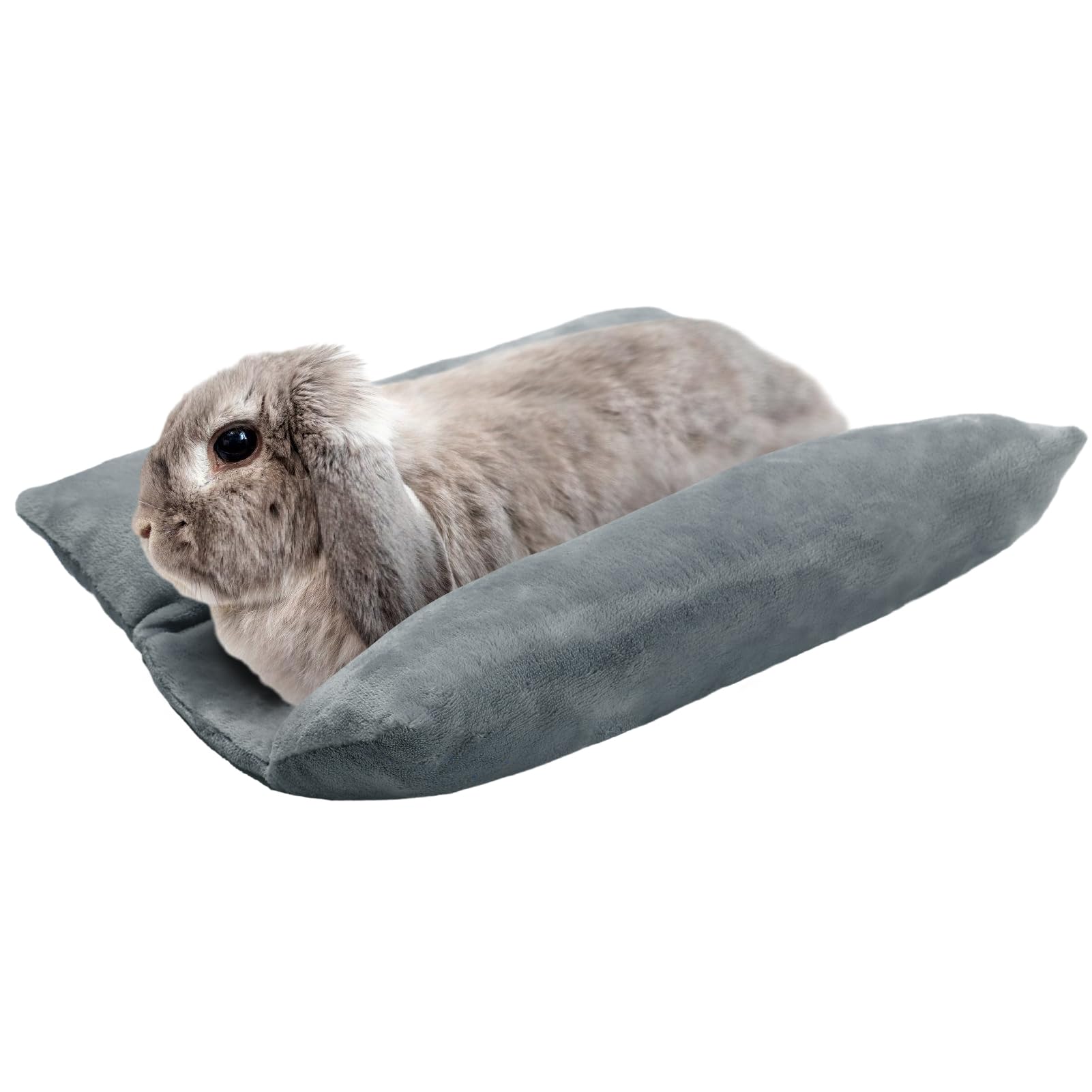 Mewtogo 15.7 X 14In Rabbit Bed, Thickened Soft Bunny Concave Bed, Cuddle Cushion Plush Mat With Cotton Lounger Pillows, Small Pe