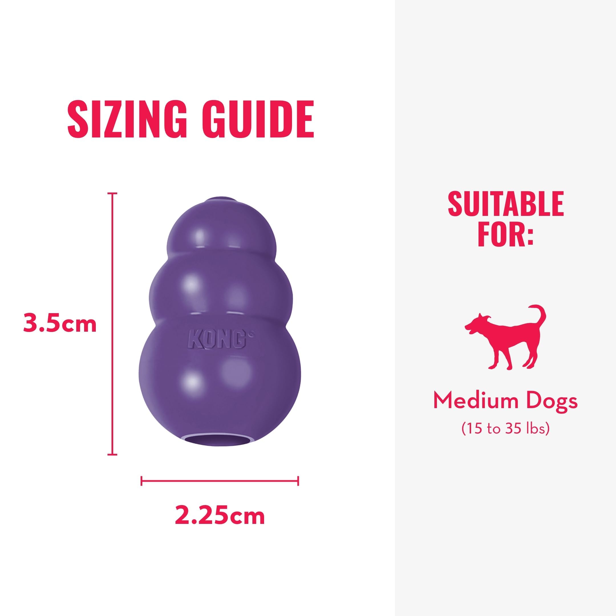 KONG Senior - Dog Toy with Gentle, Natural Rubber - Durable Dog Toy for Older Dogs - Use Treats with Stuffable Chew Toy - Treat