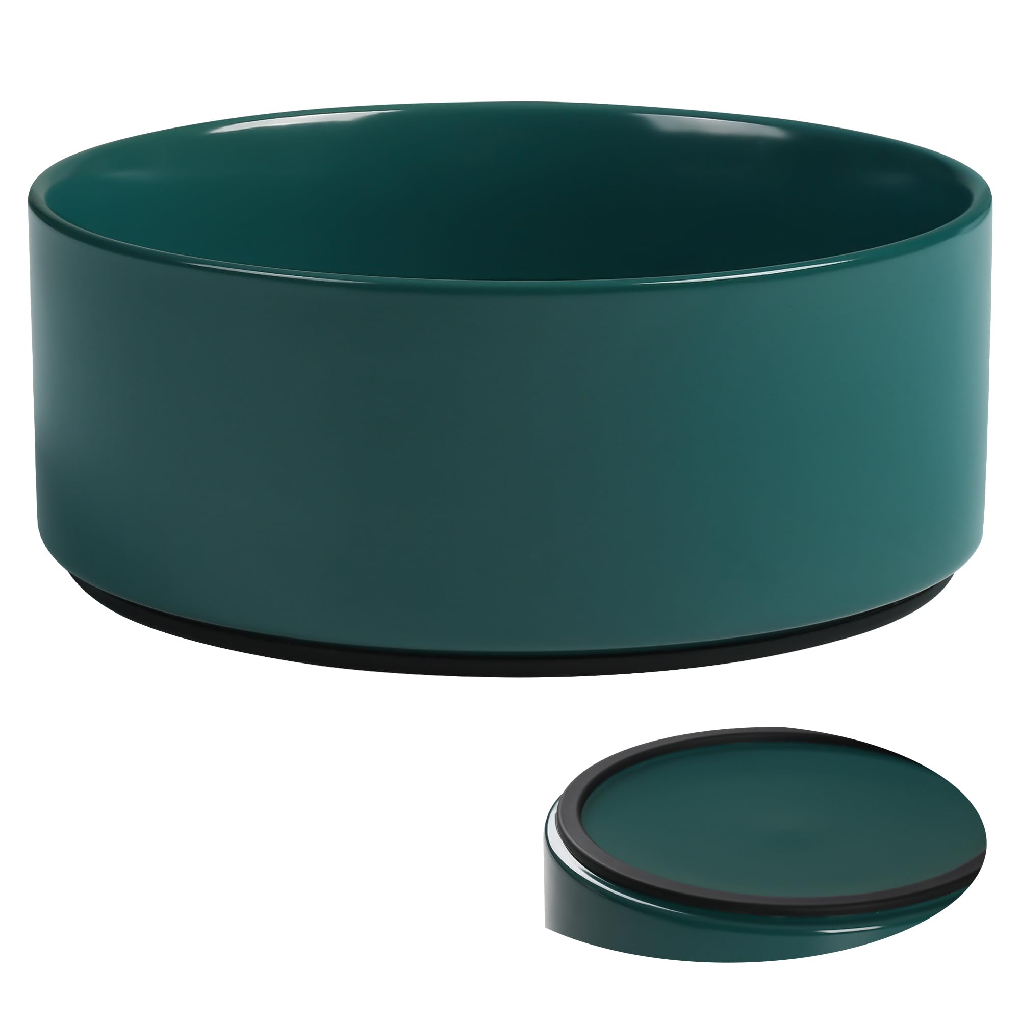 Kitwinney Large Dog Bowls, Non Slip Heavy Ceramic Dog Food and Water Bowl with Silicone Base, 8 Pet Feeding Bowl for Small, Medi