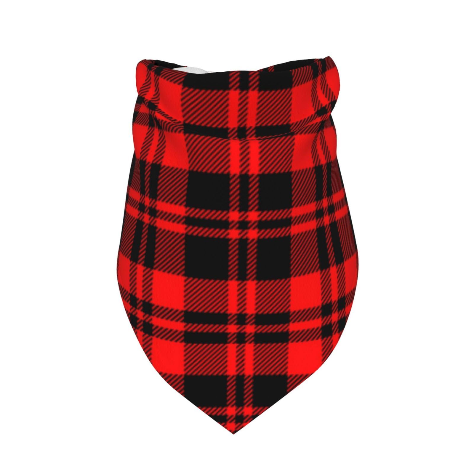 Red Scottish Plaid Checkered Dog Bandana Scarf Triangle Bibs Pet Accessories Cat Kerchief