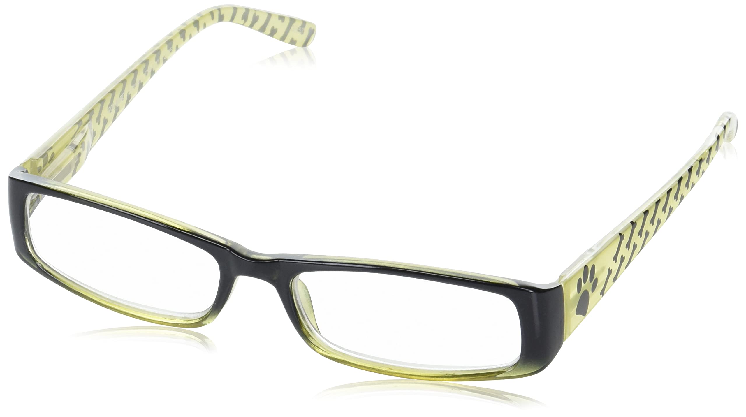 Dog Bone Rectangular Reading Glasses, Green, 132Mm + 2.75