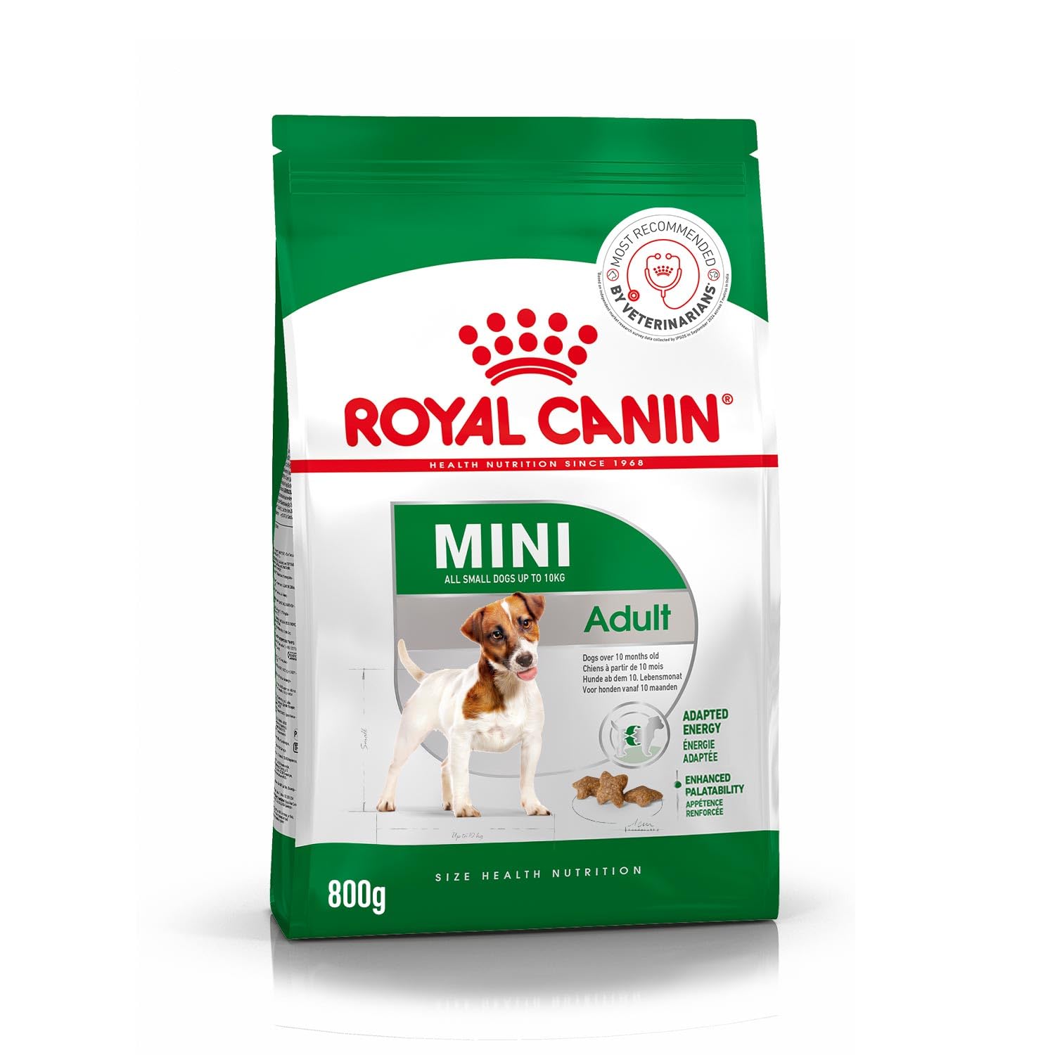 Royal Canin Mini Adult Dog Food, Dry Food, Supports Weight Management & Digestive Health, Promotes overall development, 800 Gram
