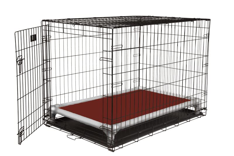 Kuranda Chewproof Crate Bed - Silver Aluminum - 25'' x 18'' - Vinyl - Burgundy